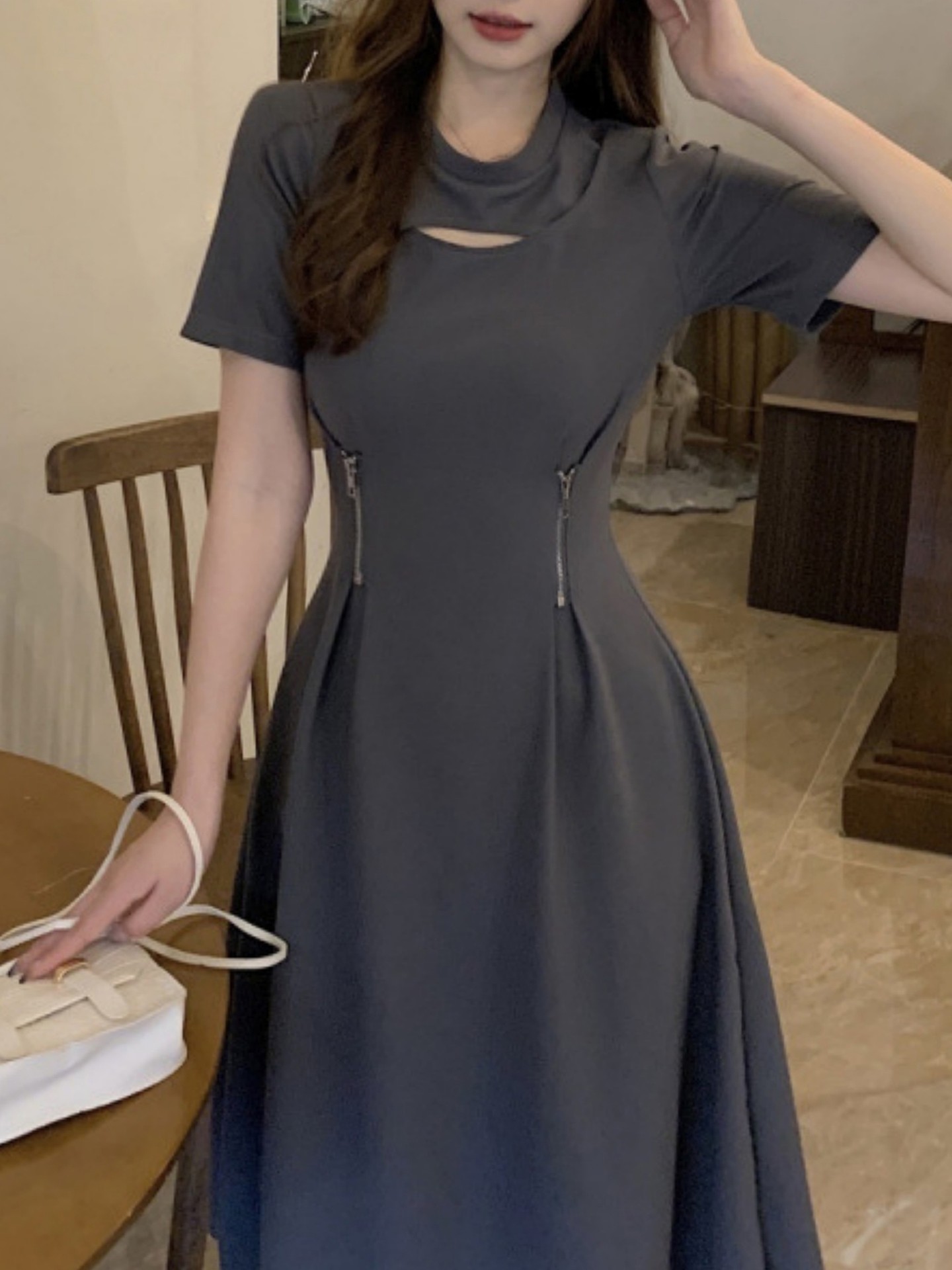 Zipper T-Shirt Dress