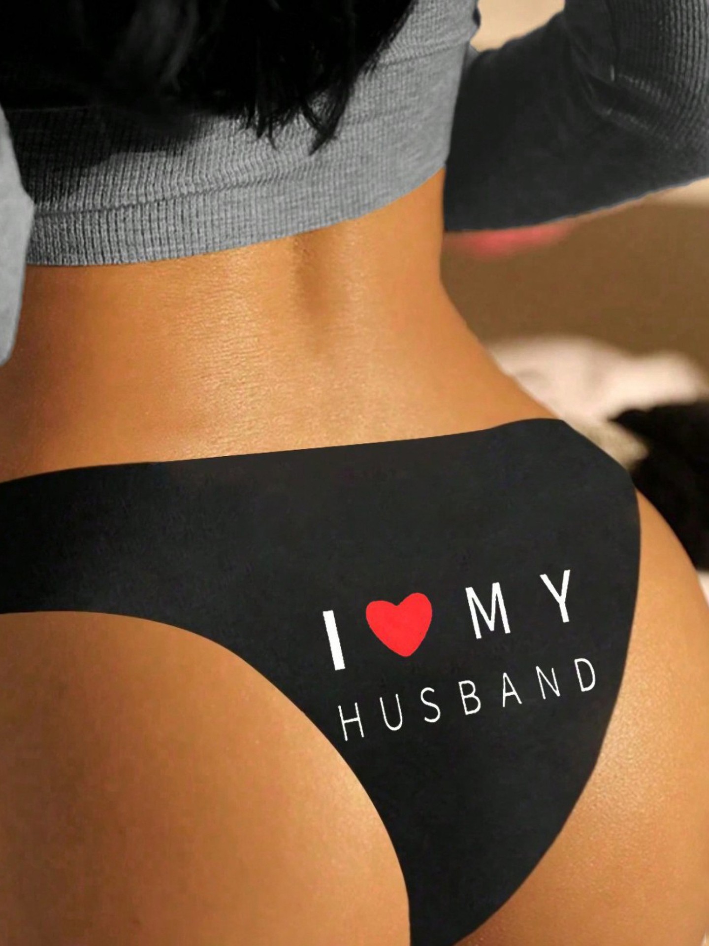 I Love My Husband Slogan Seamless Brief