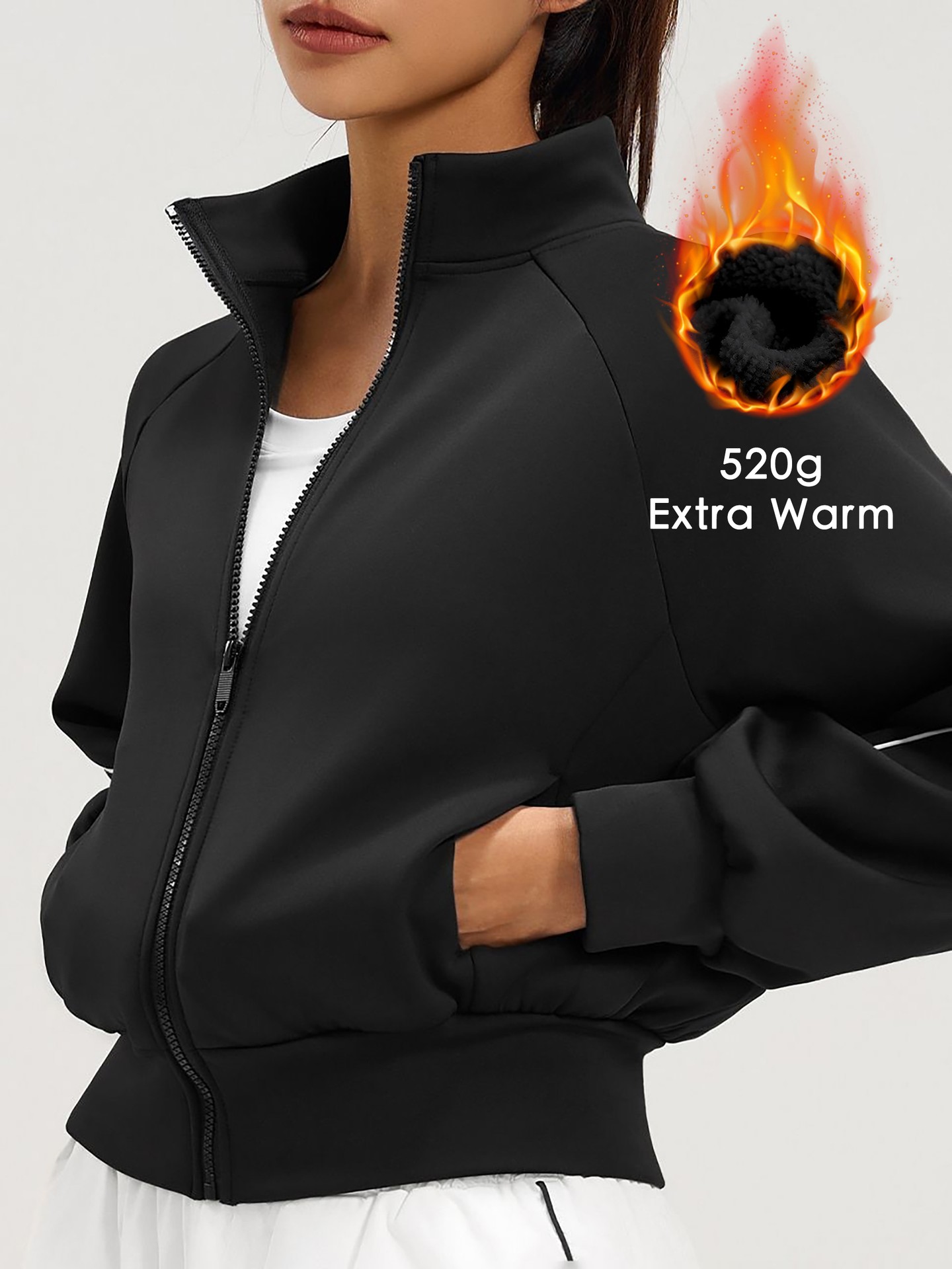 Fleece-lined Pocket Sports Jacket