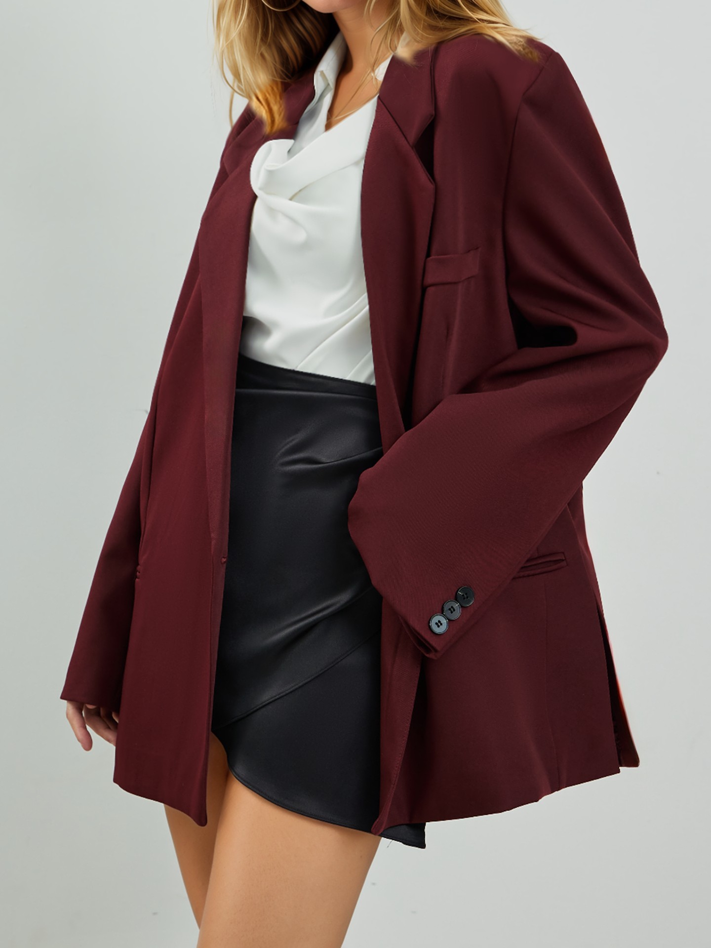 Shoulder-padded Classic Blazer