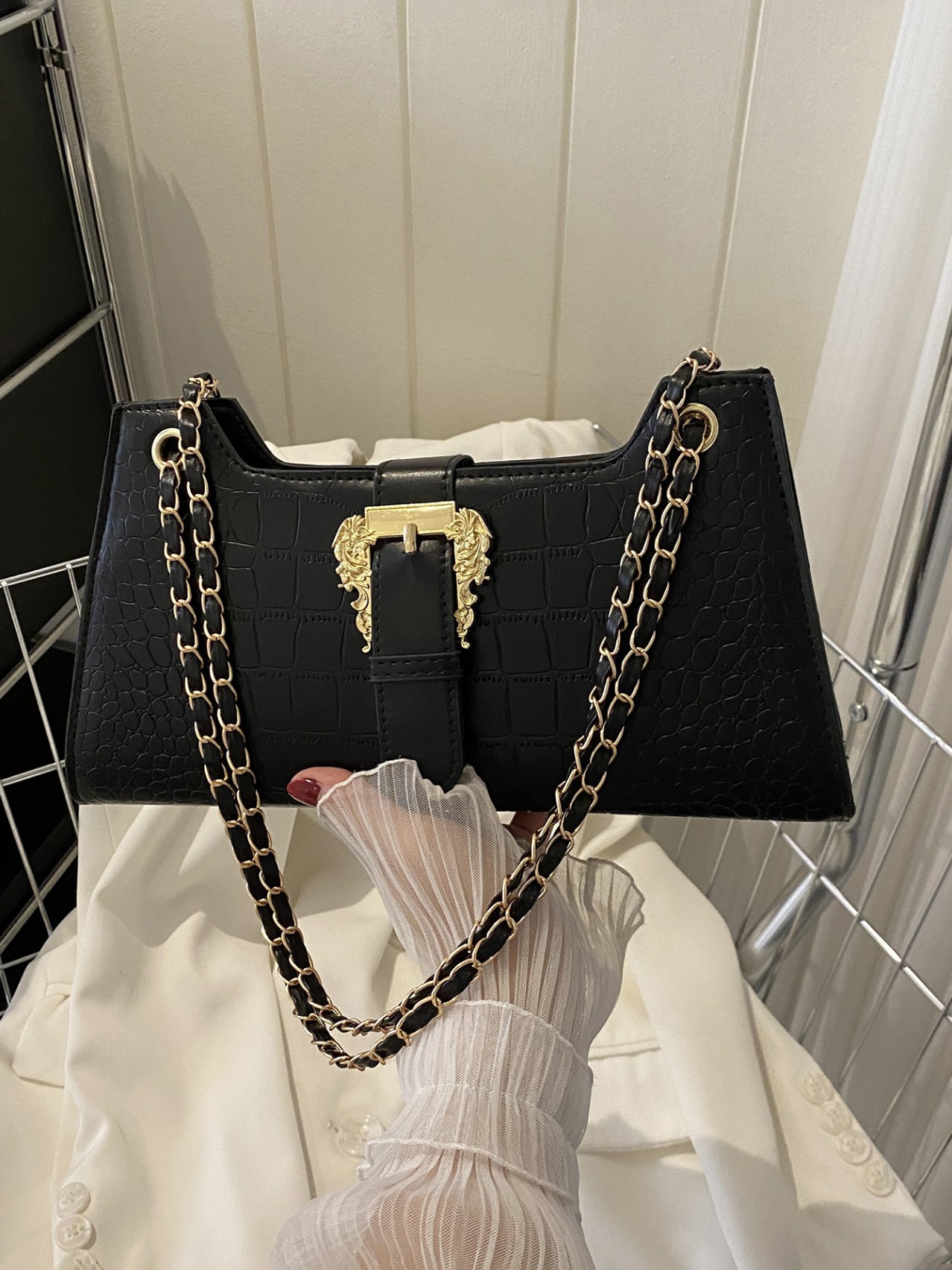 Snake Print Shoulder Bag