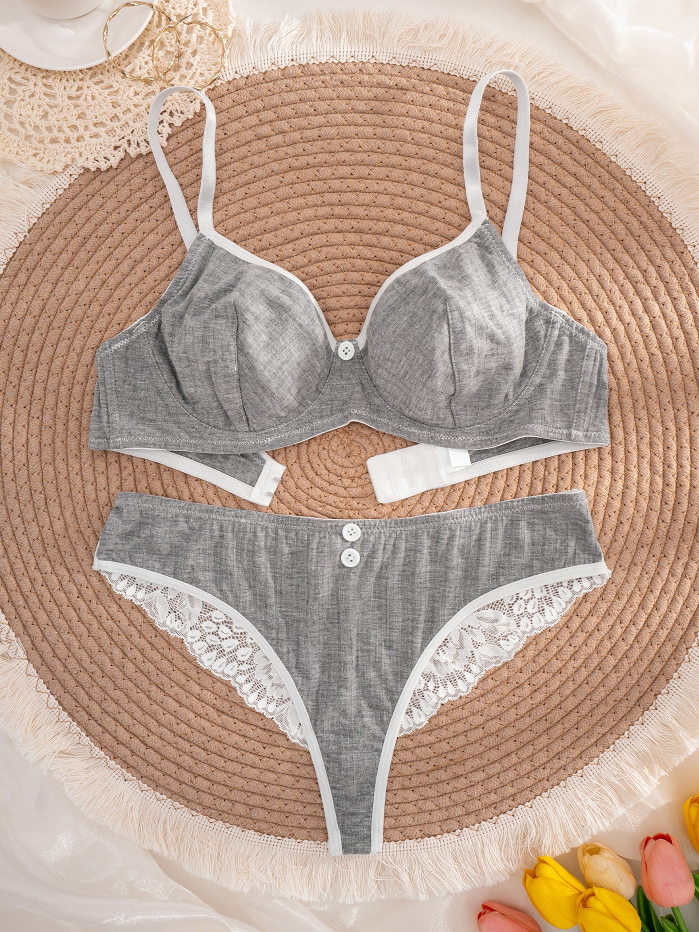 Button Bra & Panty Set