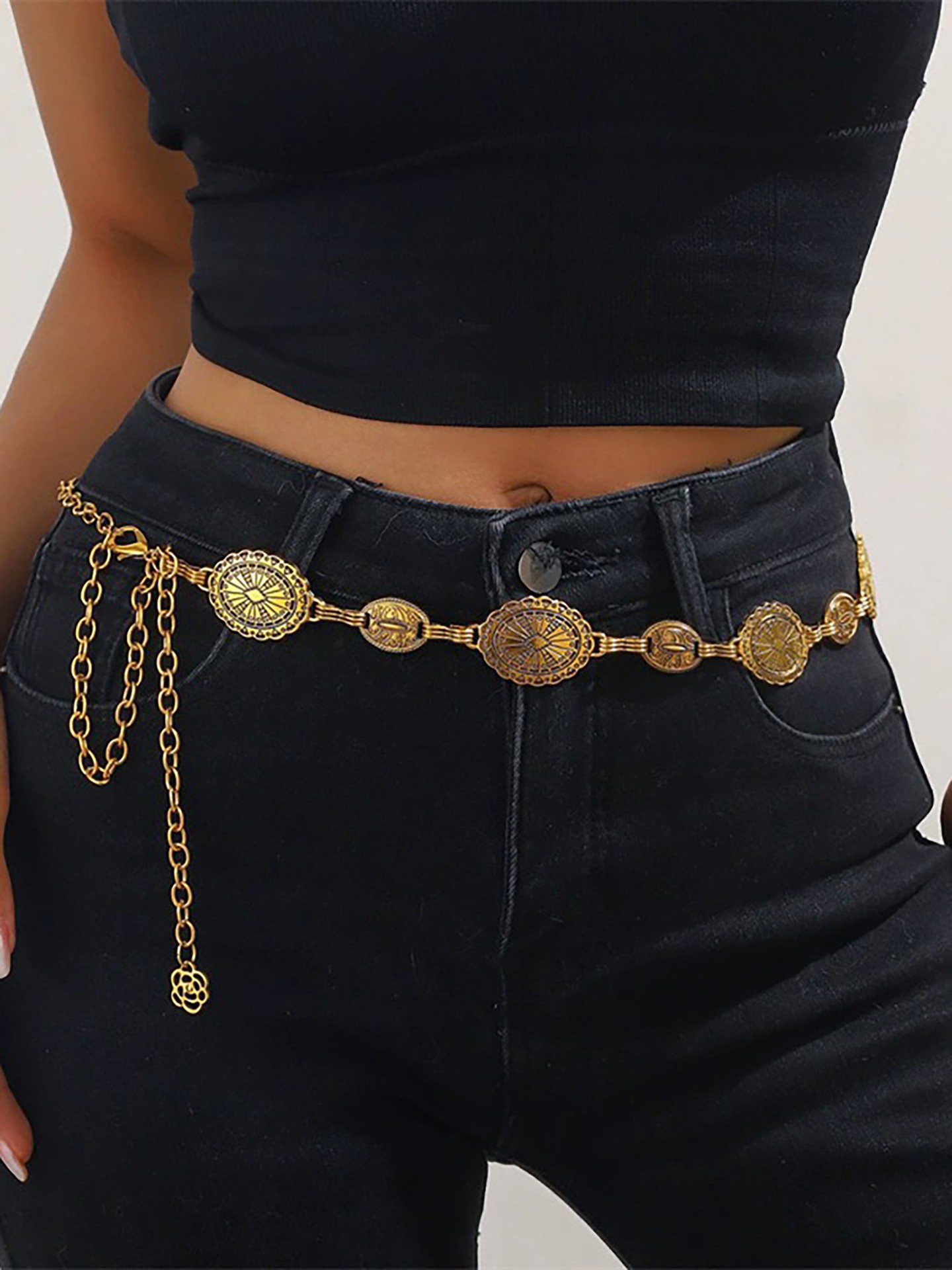 Solid Waist Chain Belt