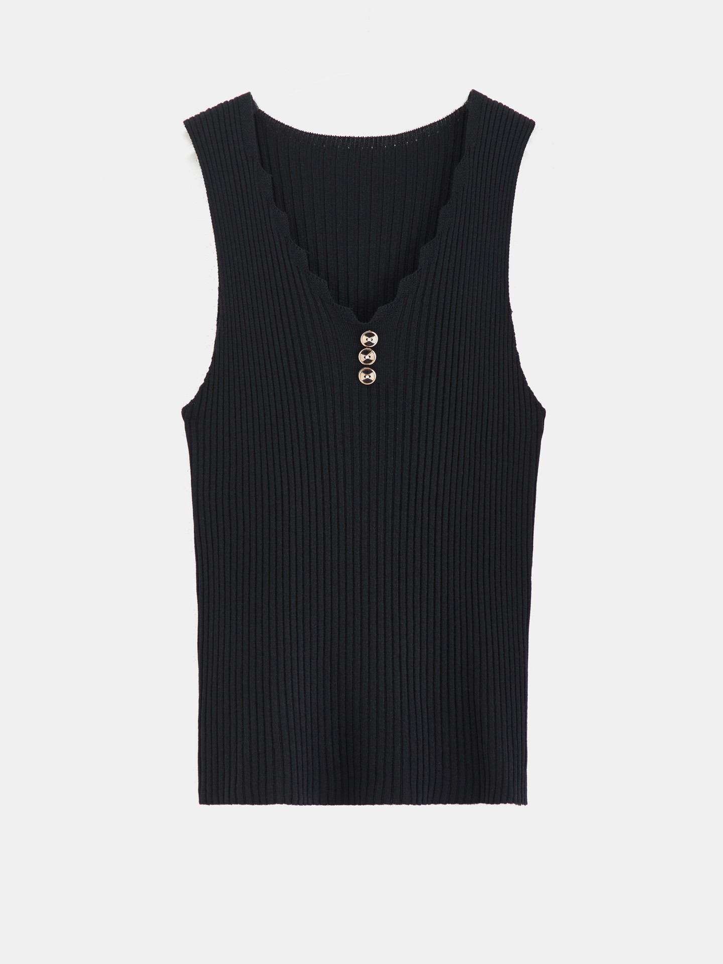 Buttoned Tank Top
