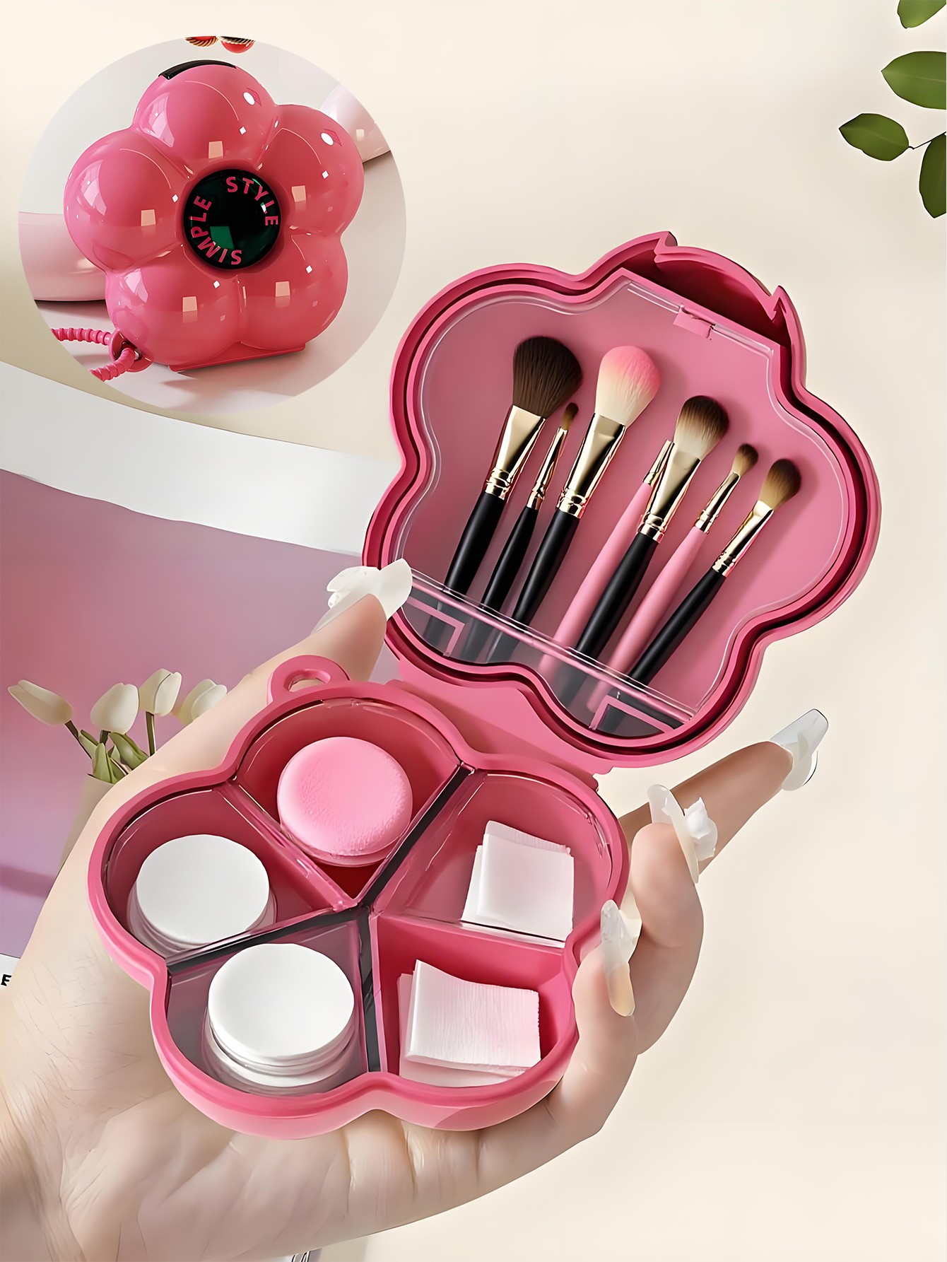 Flower-shaped Makeup Box