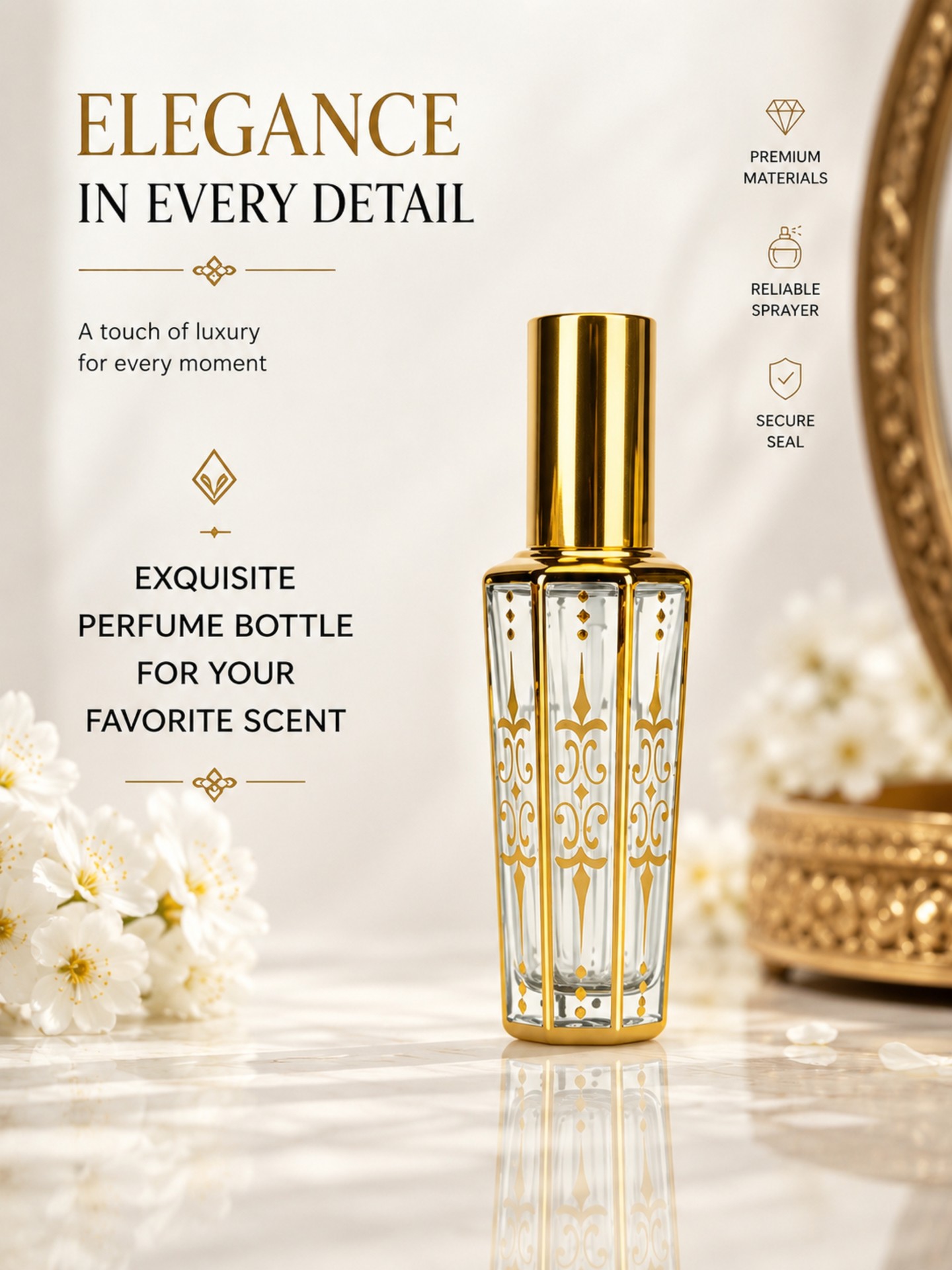 Flowers Cosmetic Bottle