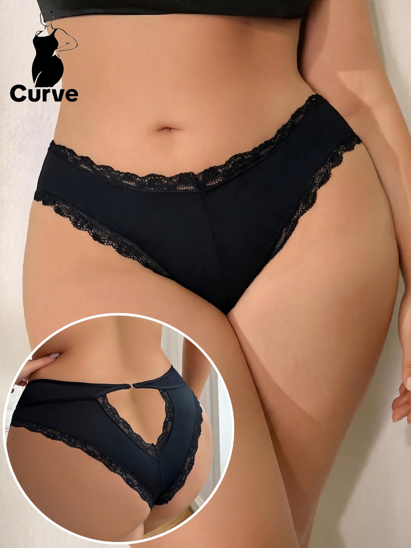 Plus Size Cutout Briefs