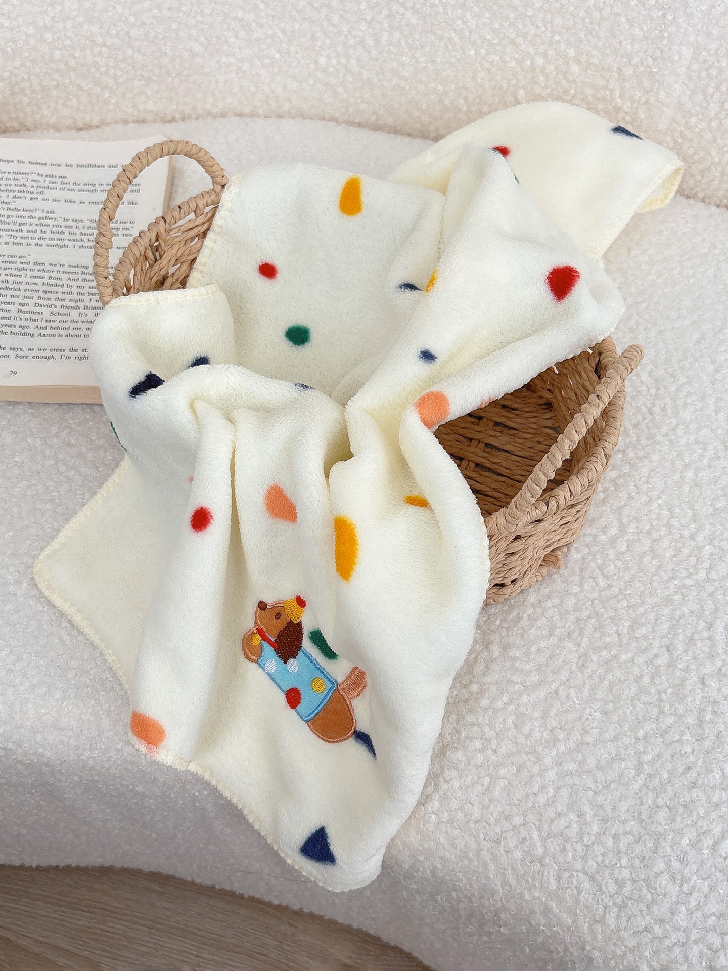 Colorful Polka-dot Block Towel