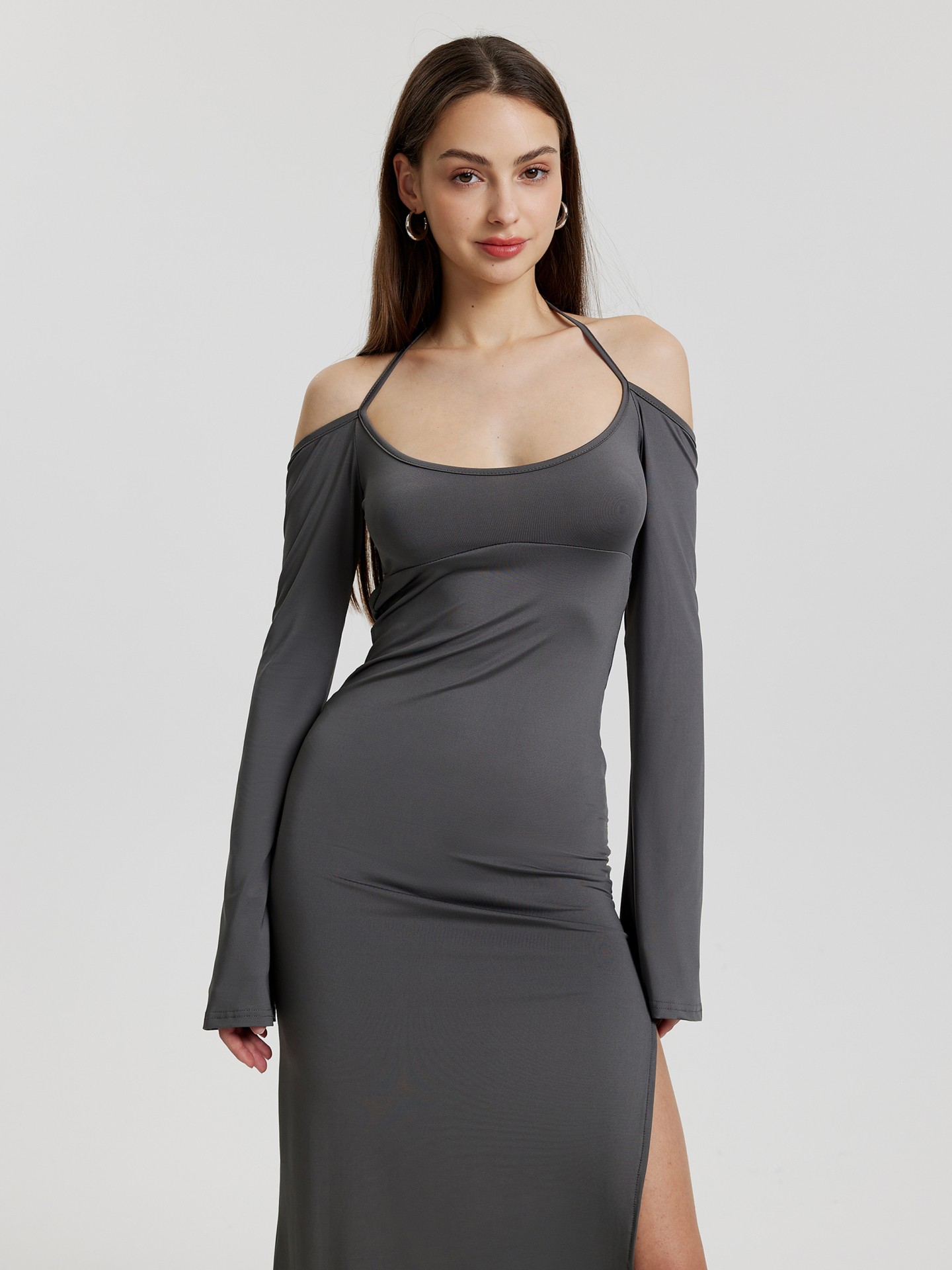 Halter Neck Bodycon Maxi Dress