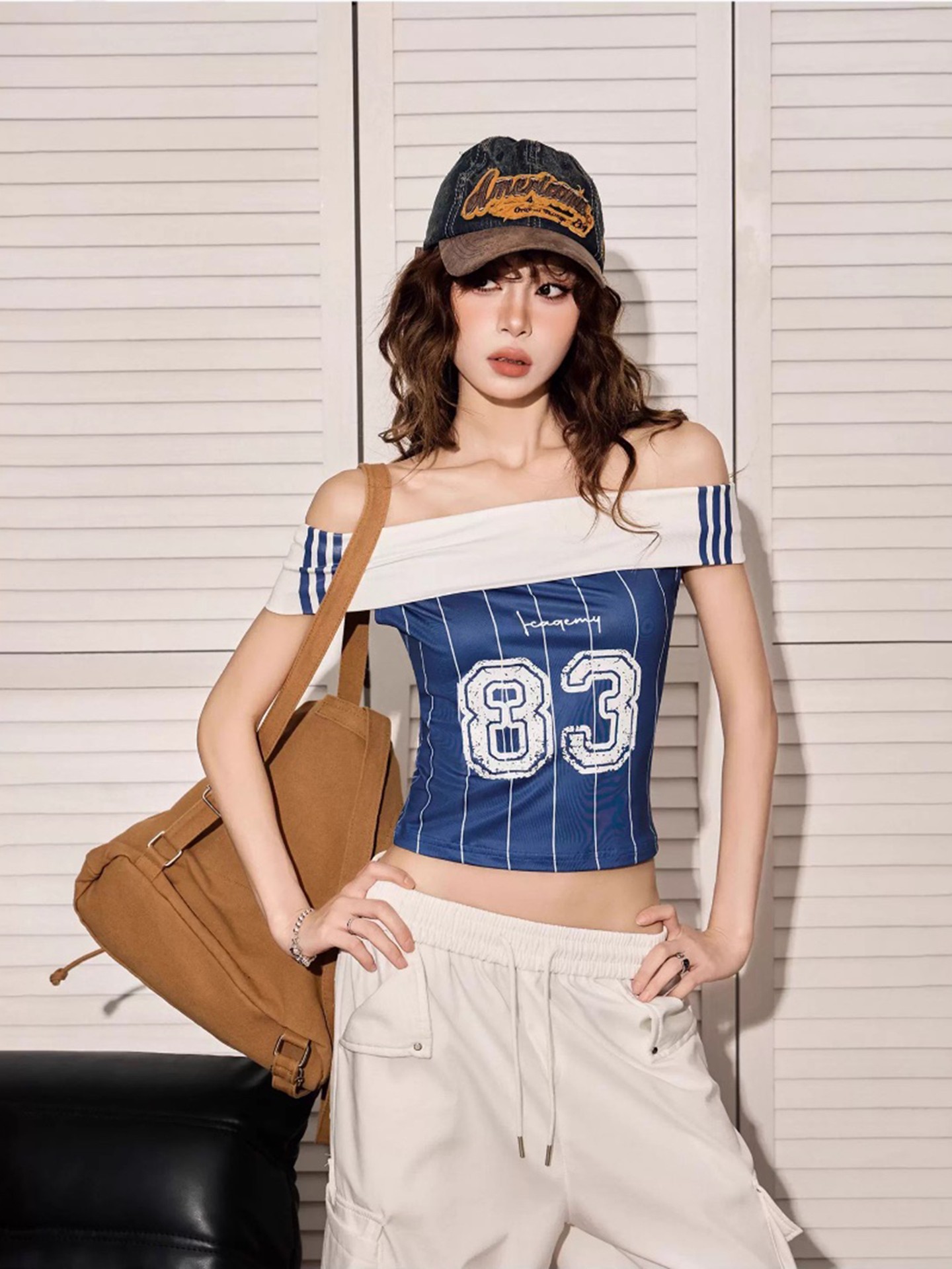 Number 83 Printed Contrast T-Shirt