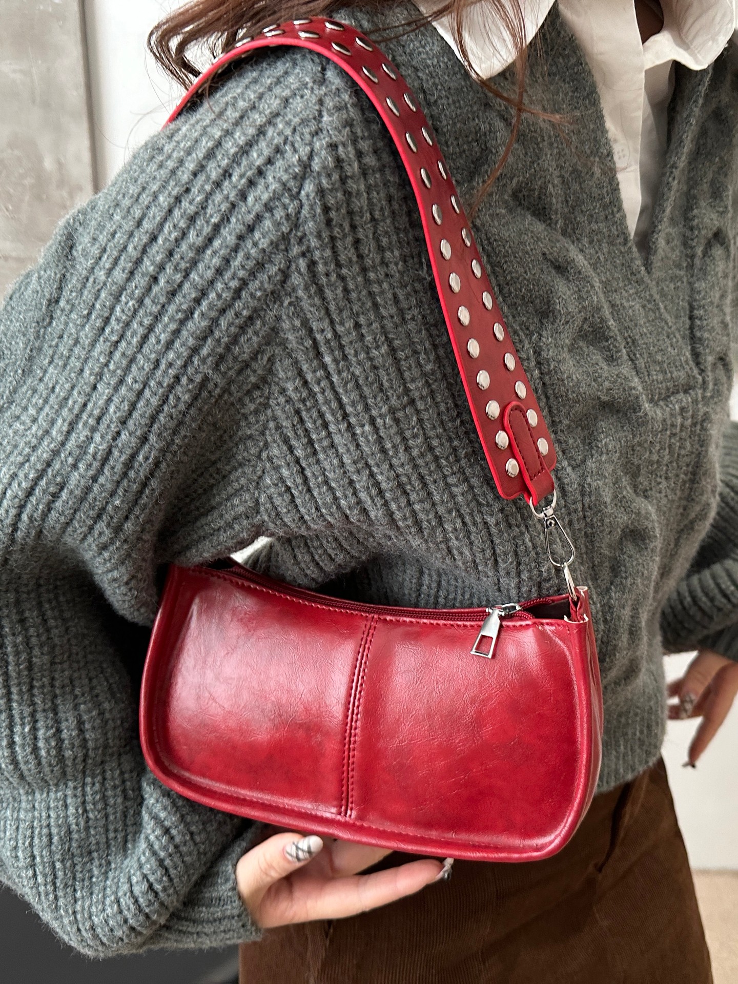 Studded Shoulder Bag