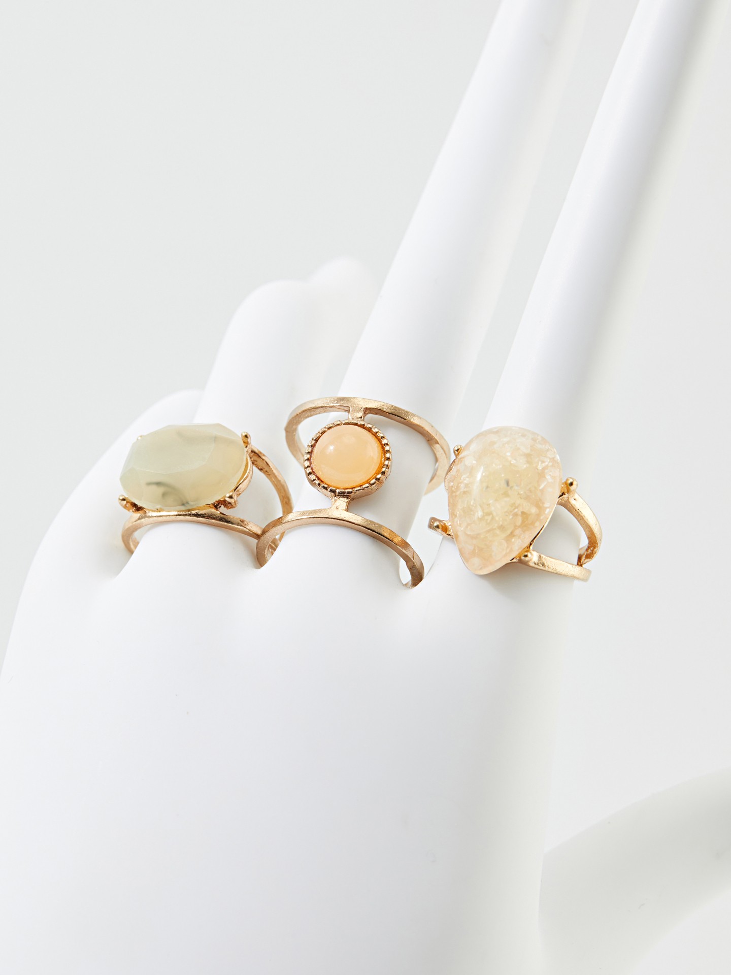 Set Of Three Geometric Design Ring
