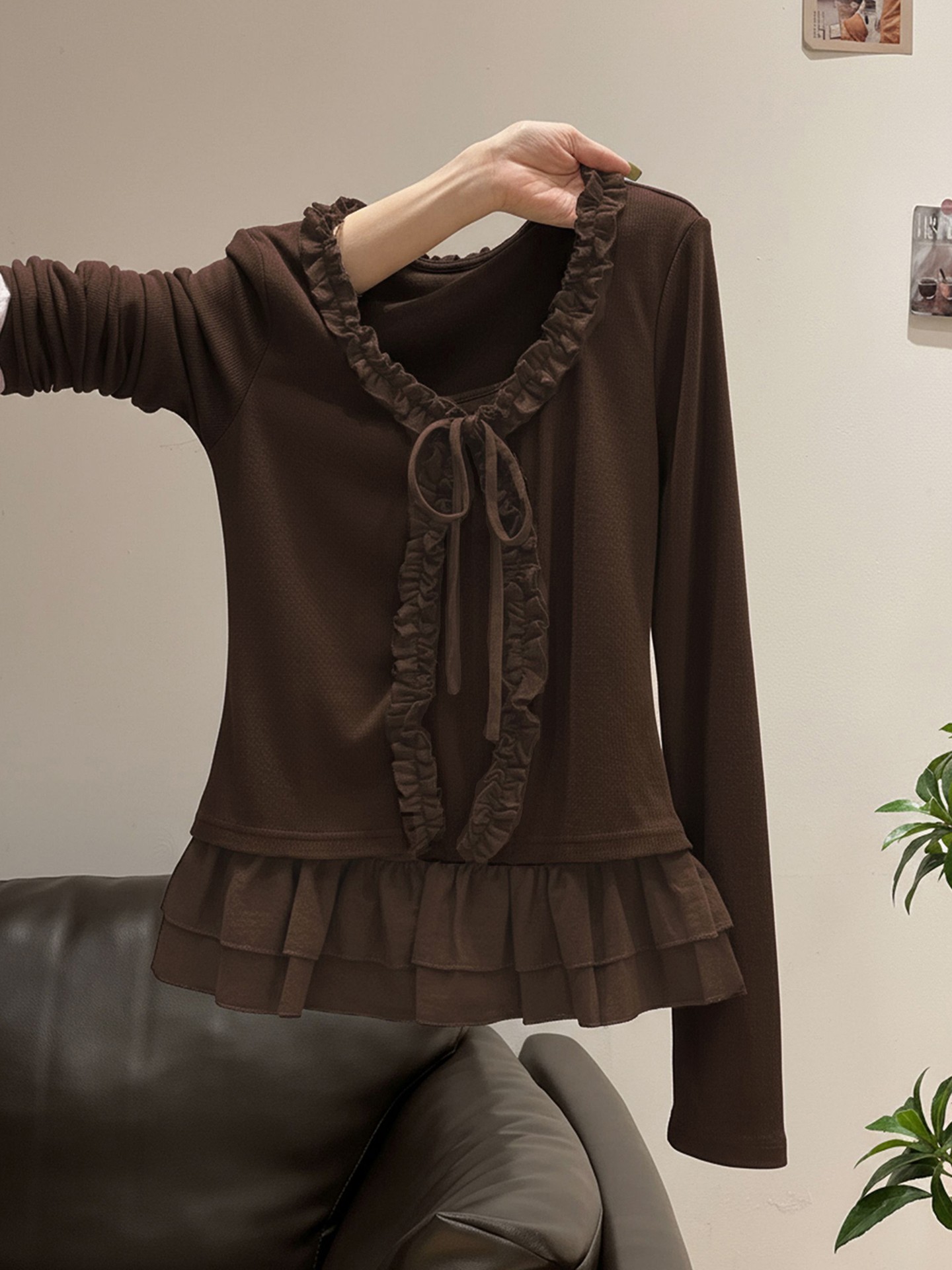 Layered Ruffle Jersey Top