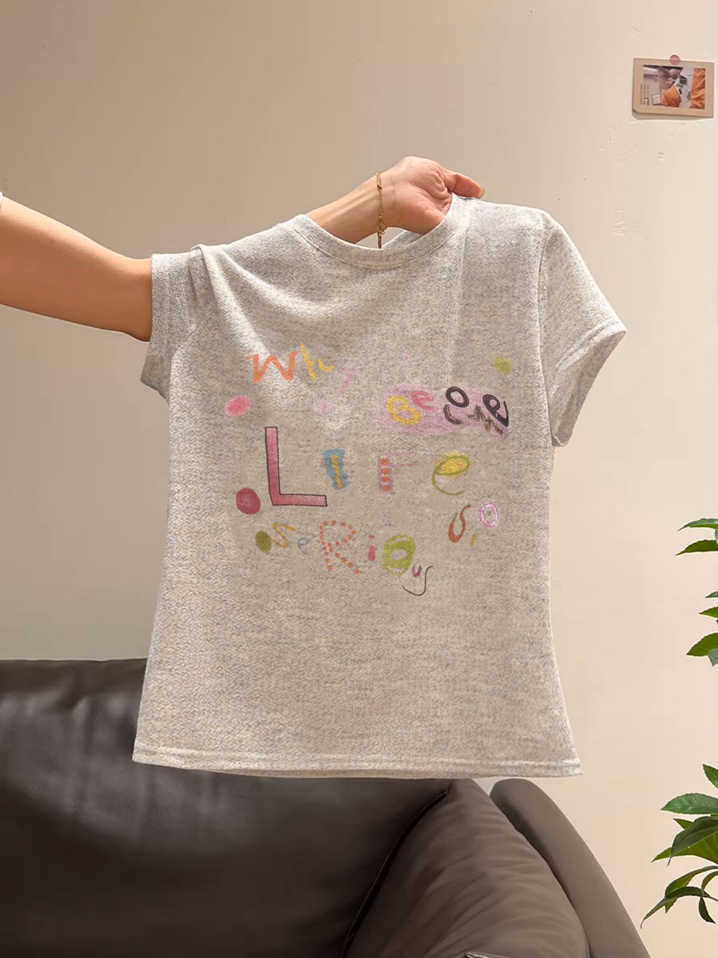 Colorful Letter Printed T-Shirt