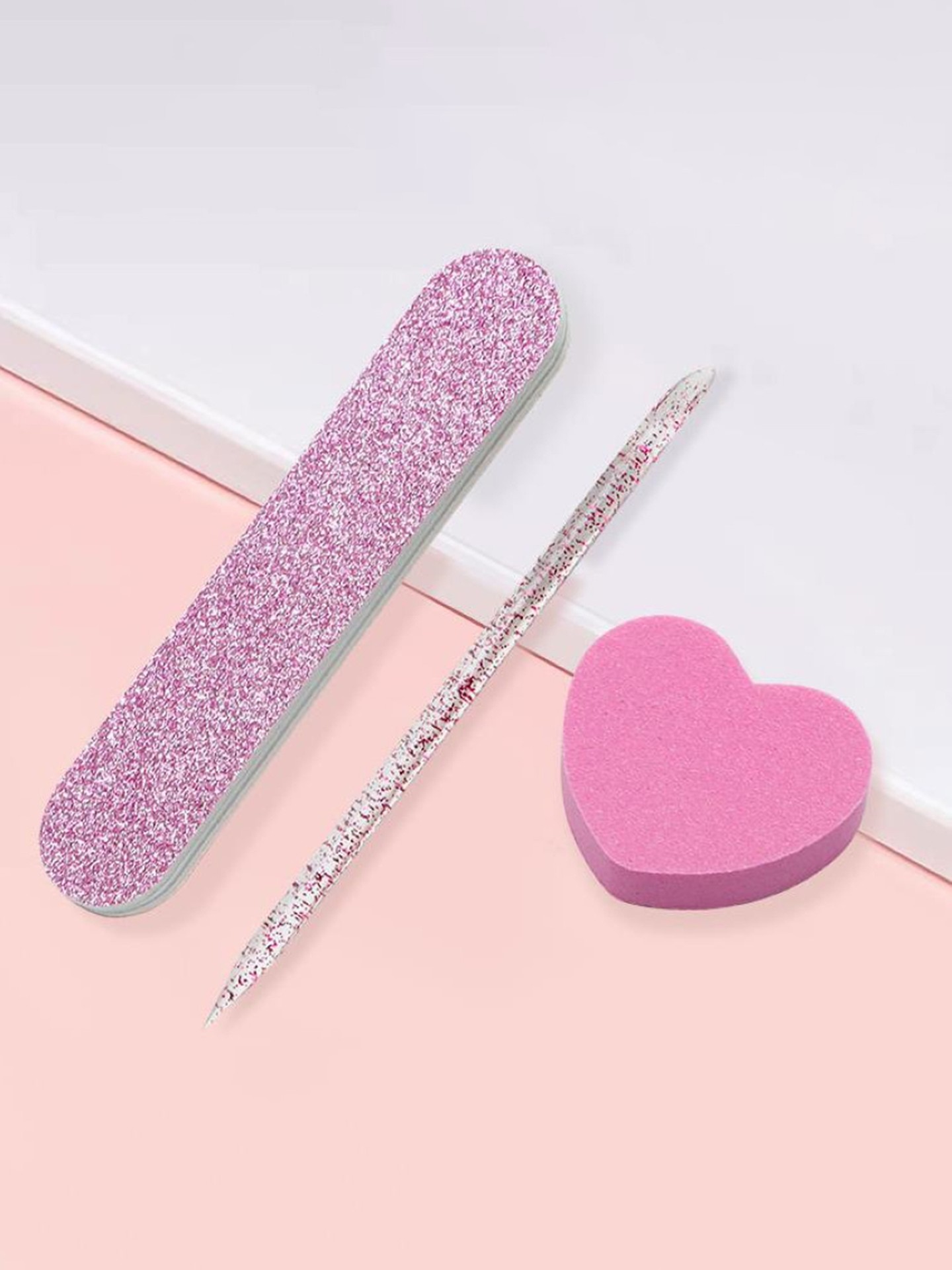 Heart-Shape Glitter Nail Tool Set