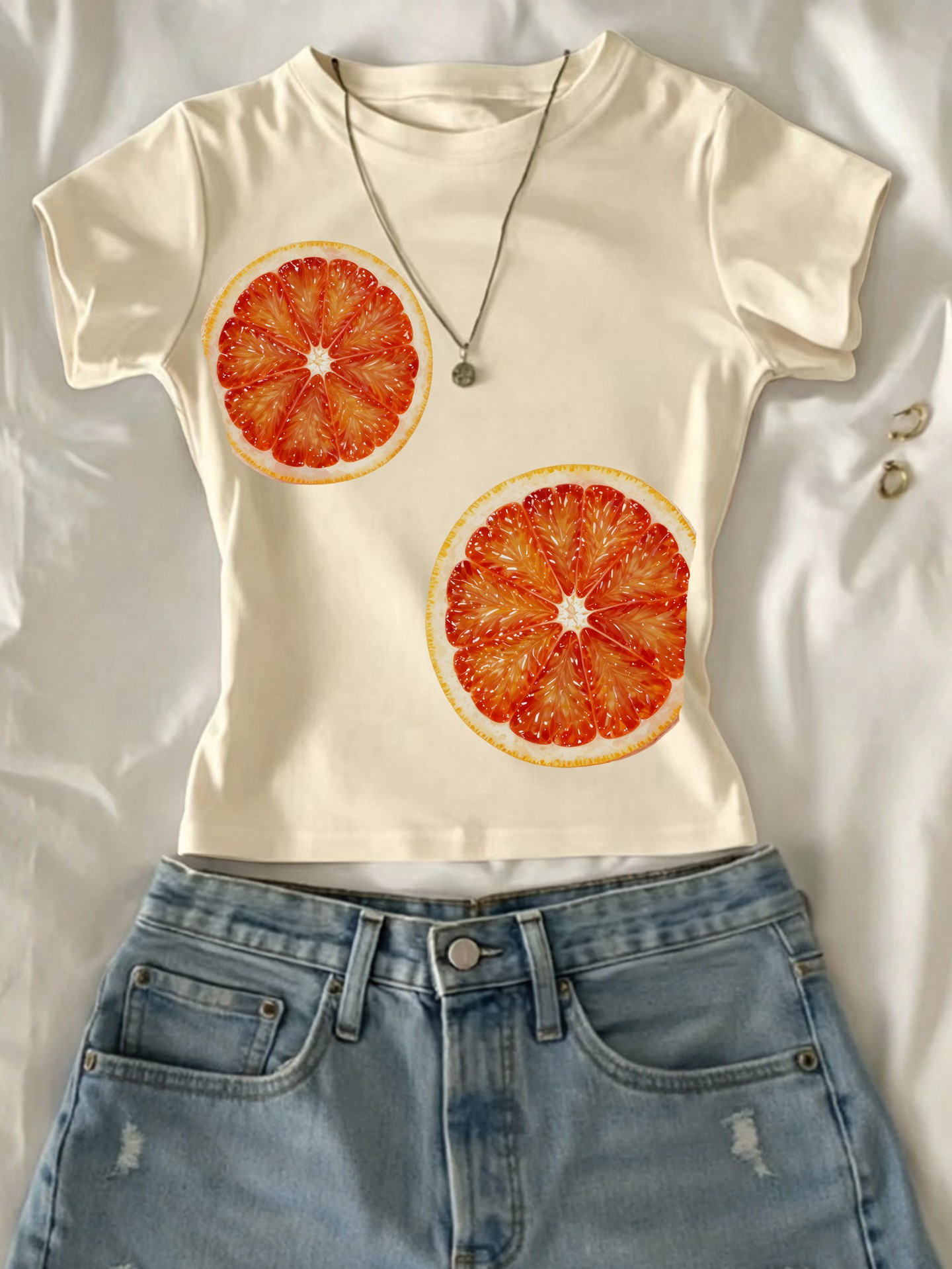 Trendy Fruit Graphic Pullover T-Shirt