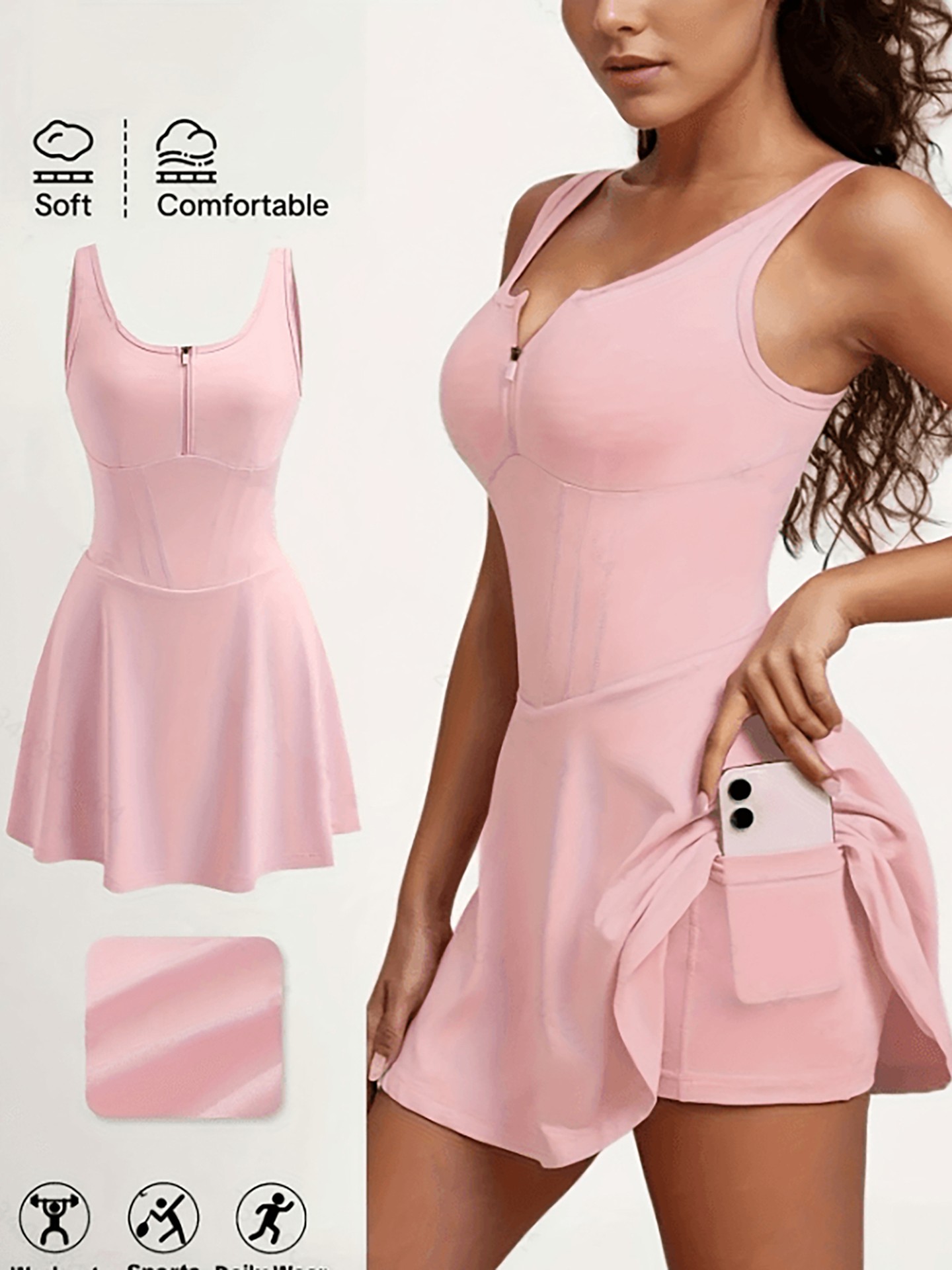 Zipper Sports Dress