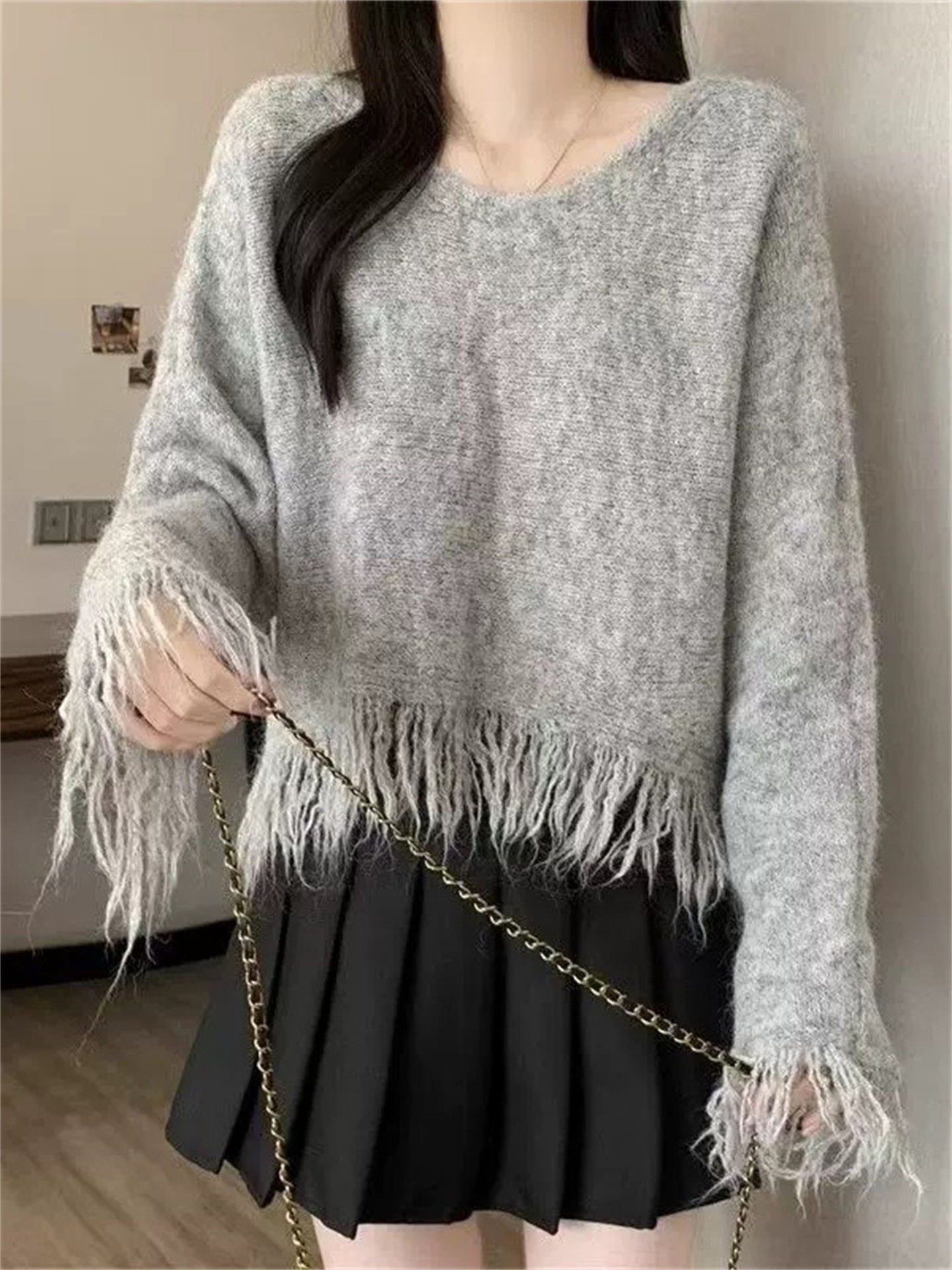 Tasseled Knit Pullover
