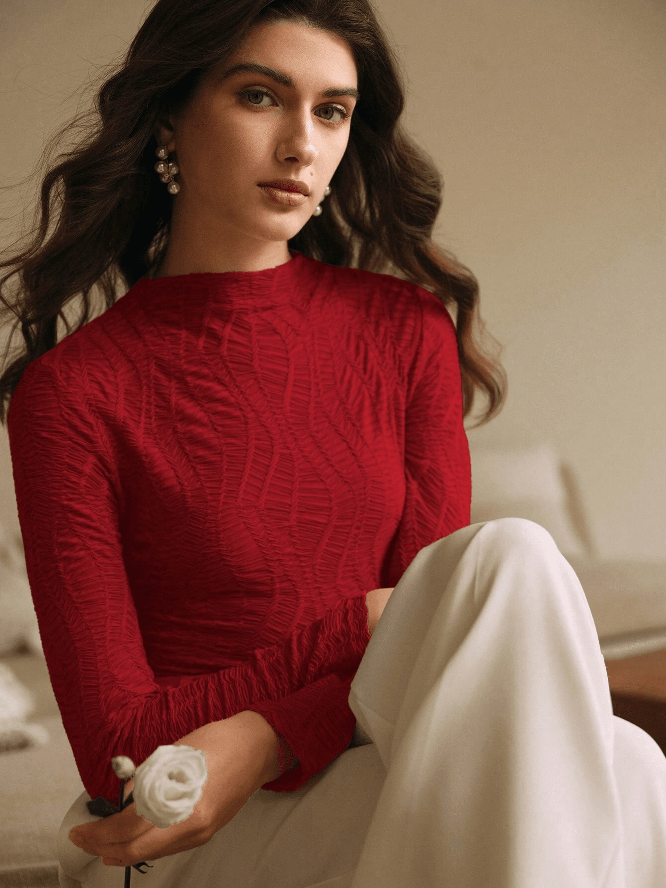 Jacquard Jersey Top