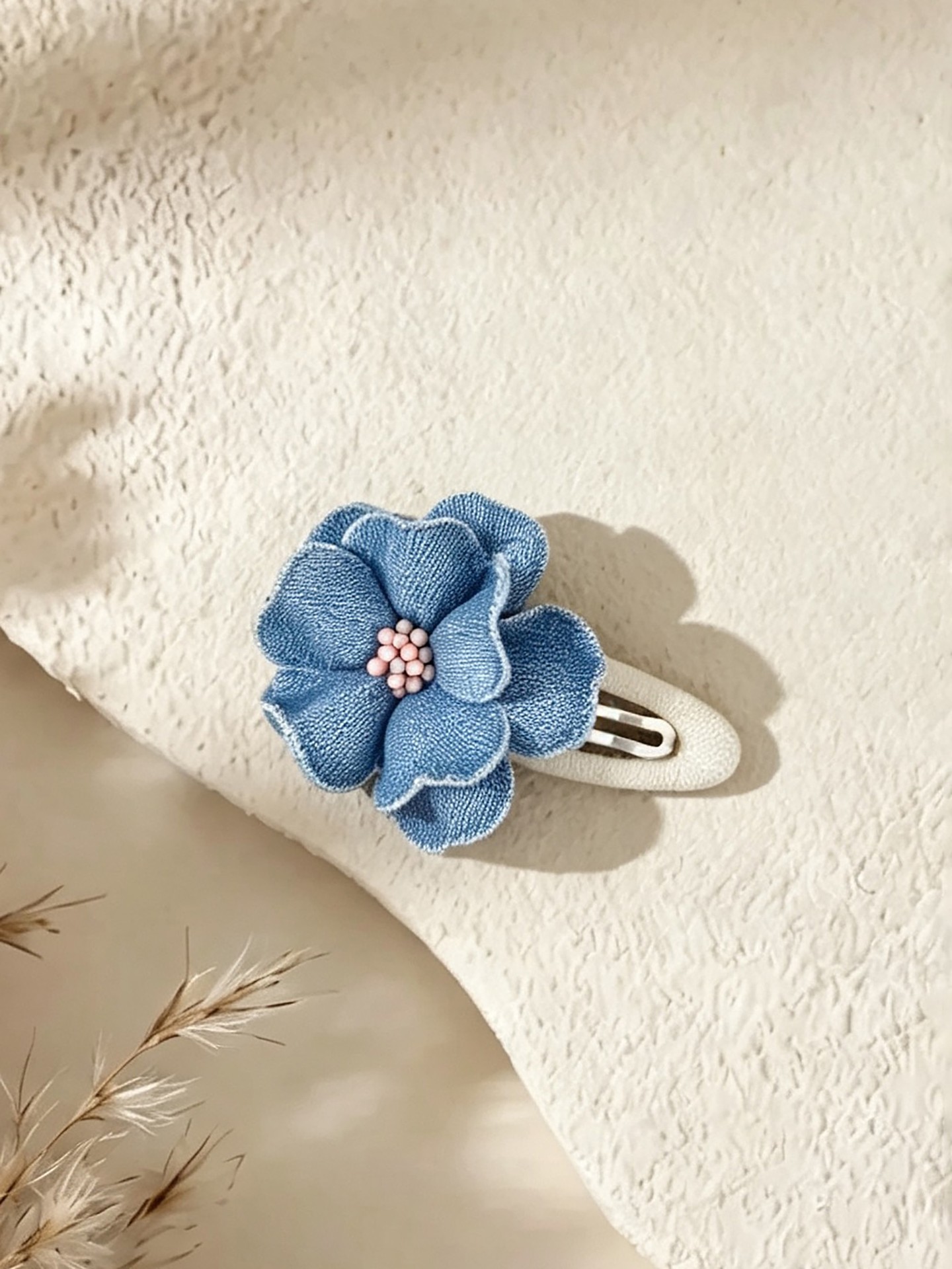 3D flower Denim Hair Clip