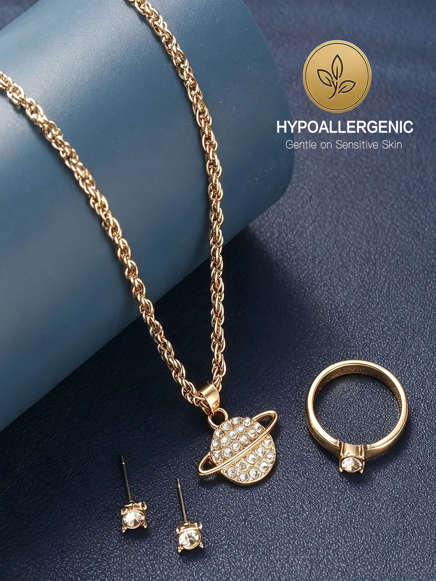 Hypoallergenic and Anti-Tarnish Rhinestone Imitation/Artificial Jewellery 2Pcs