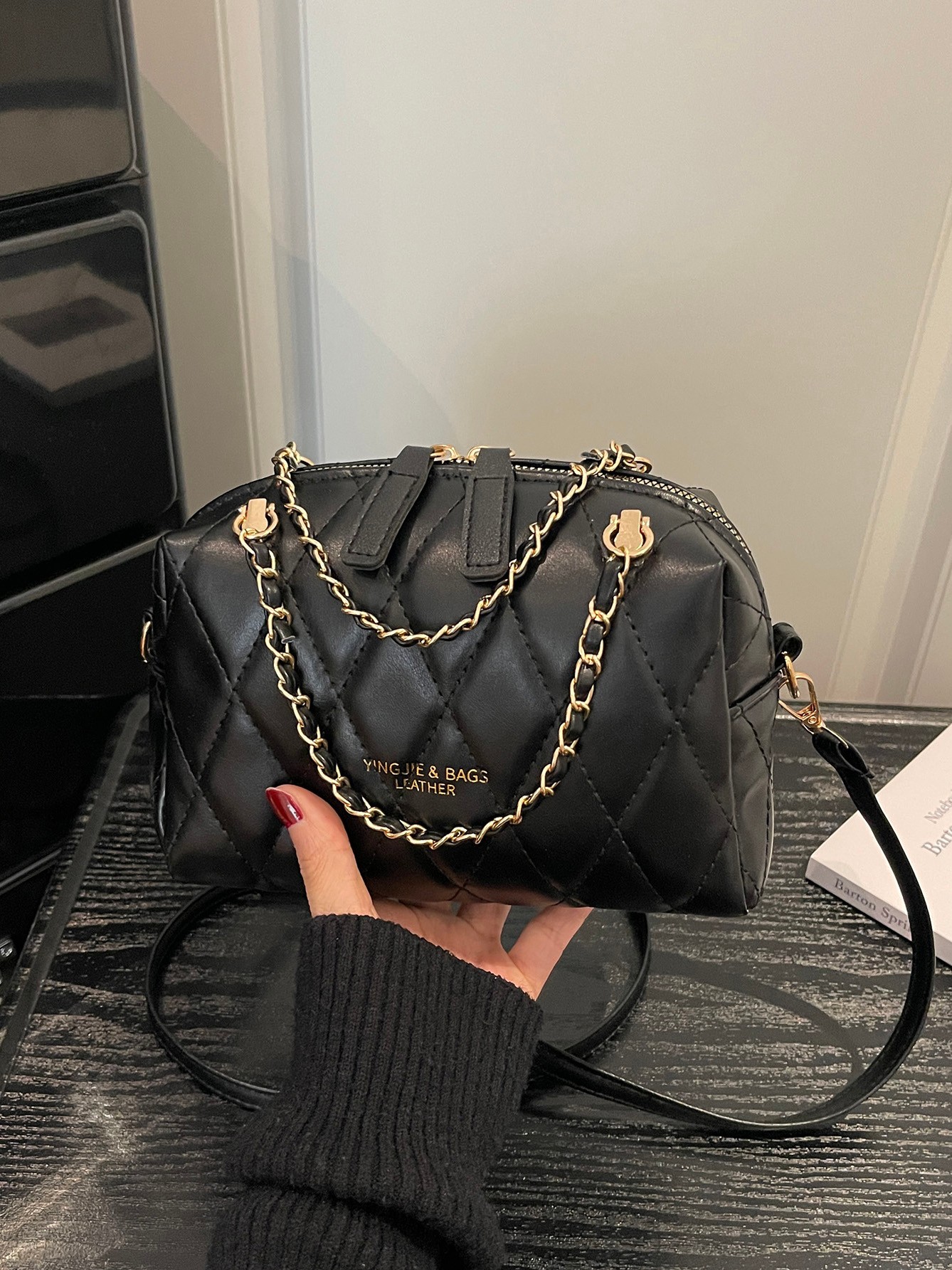 Diamond Pattern Crossbody Bag