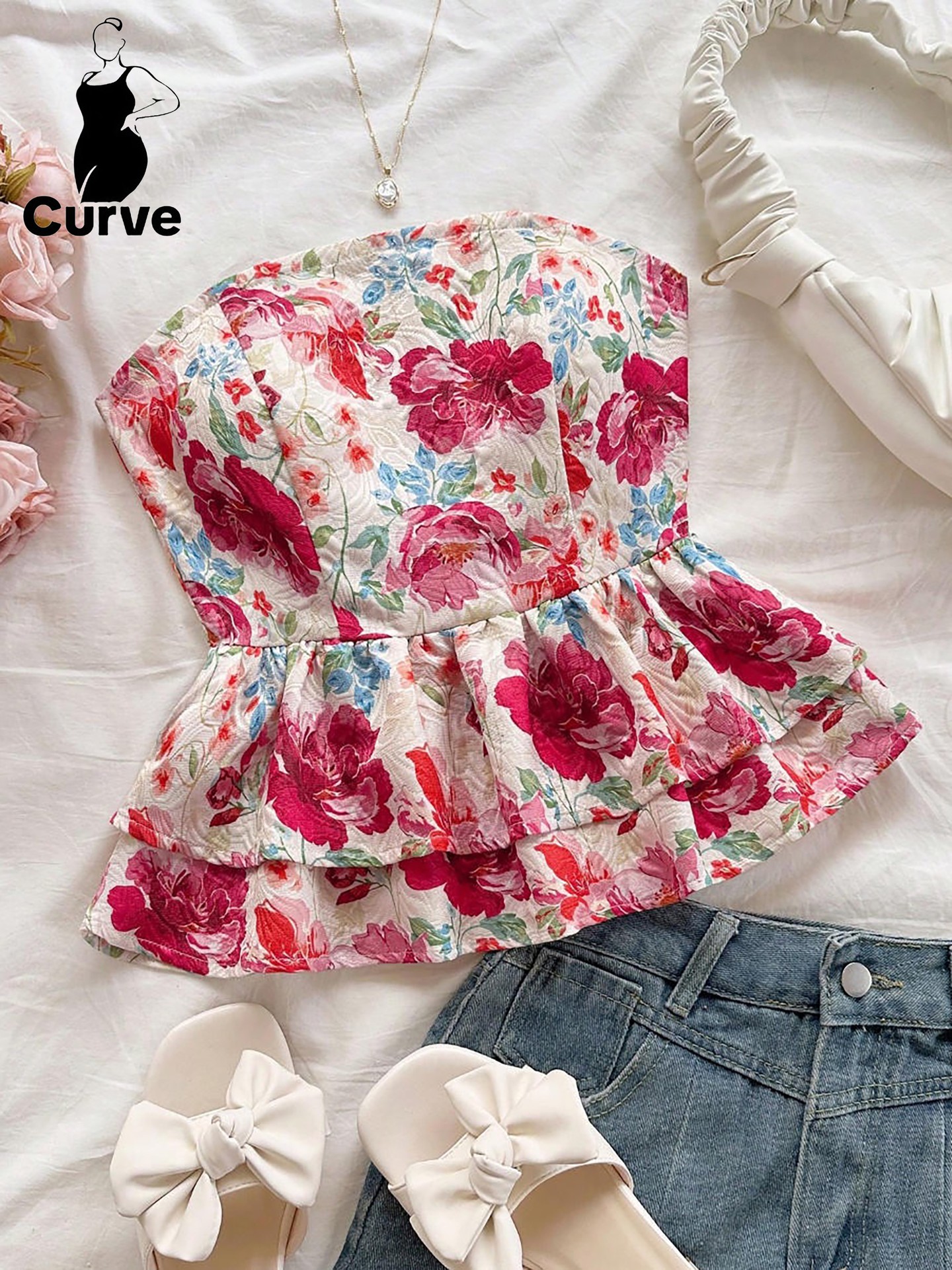 Plus Size Tie Up Tube Top