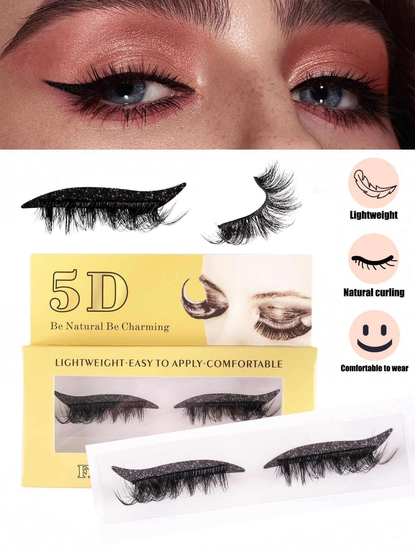 1pair Glitter Eyelash