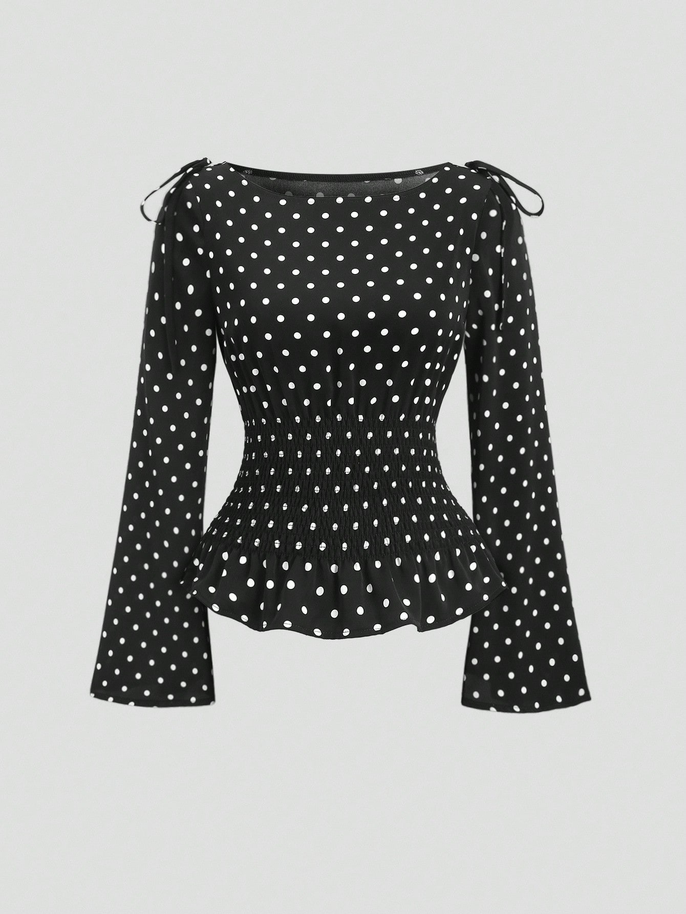 Polka-Dot Peplum Top