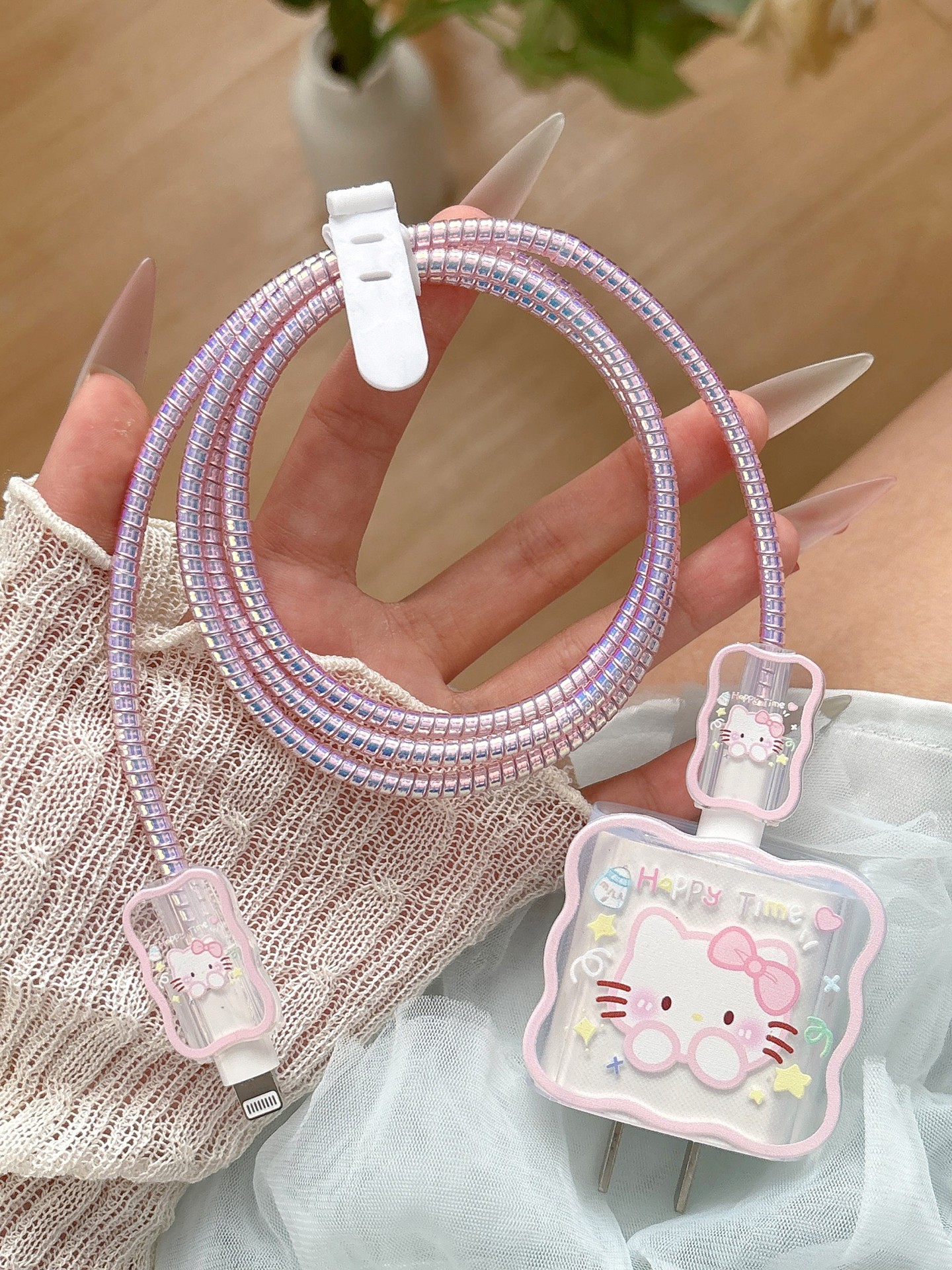 Kitty Pattern Data Cable Cover