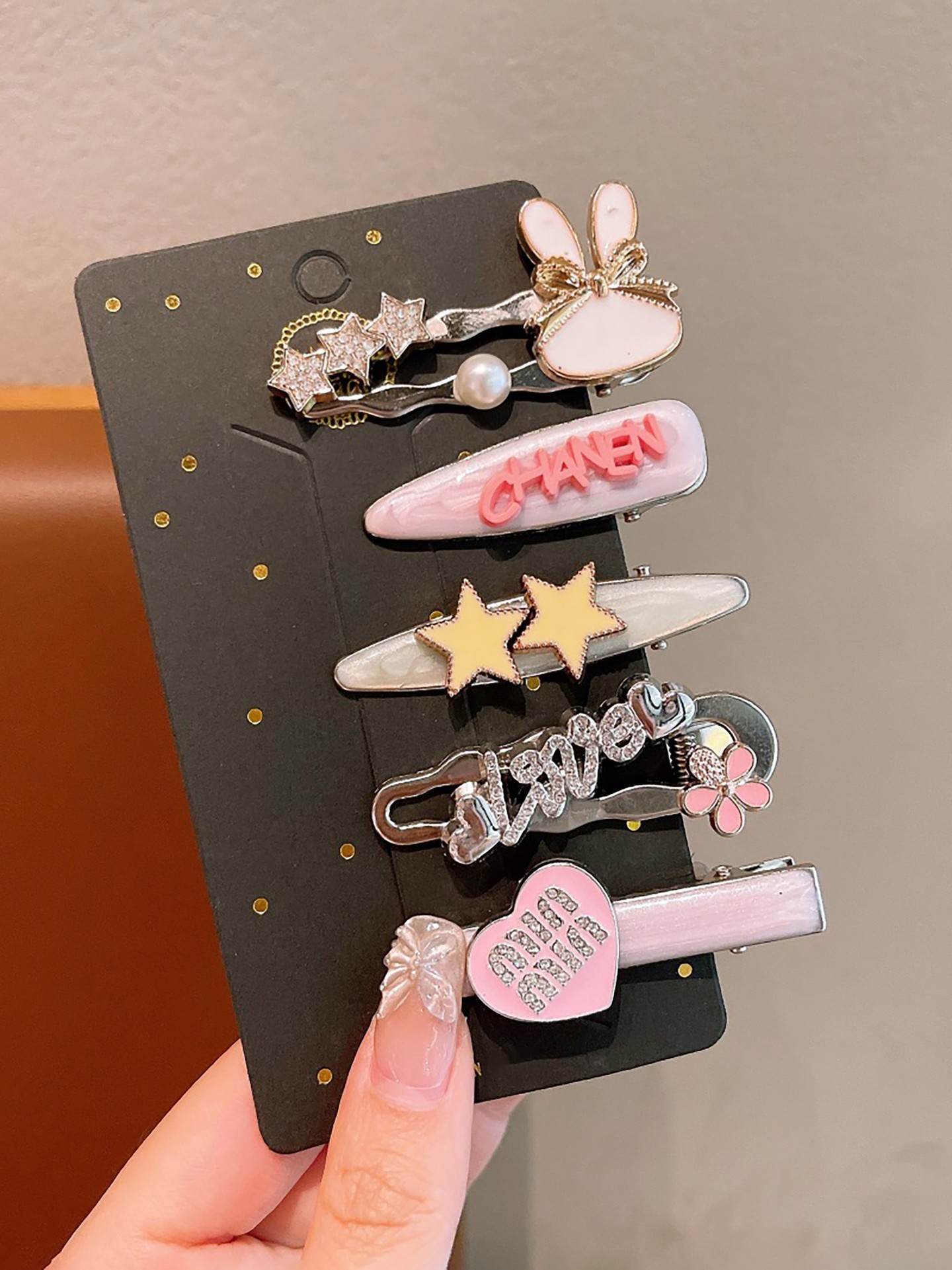 5Pcs Heart Hair Clip