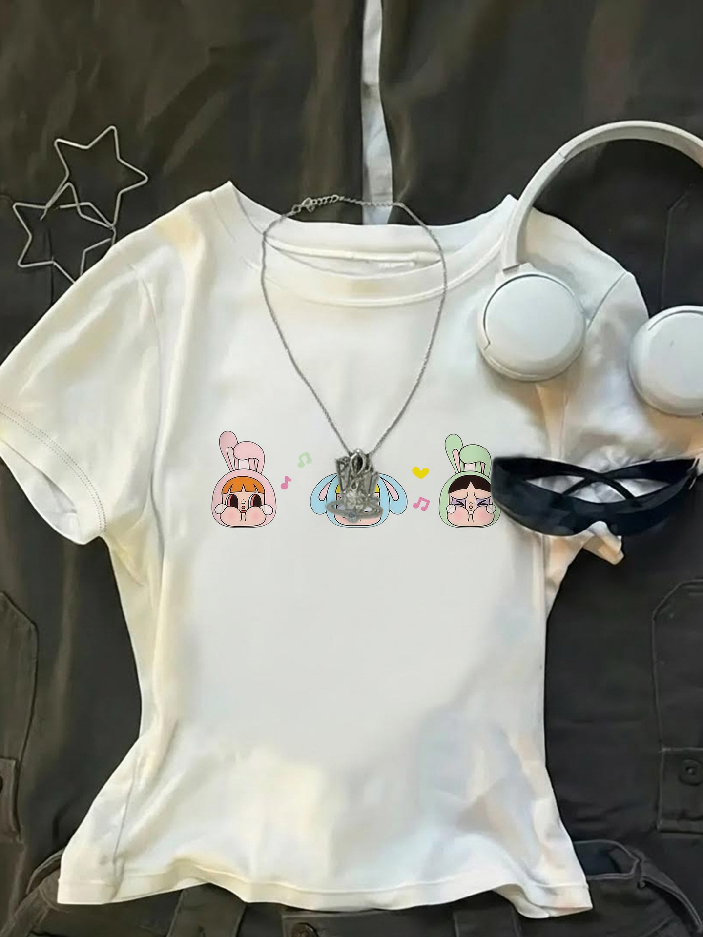 Cute Cartoon Print Pullover T-Shirt