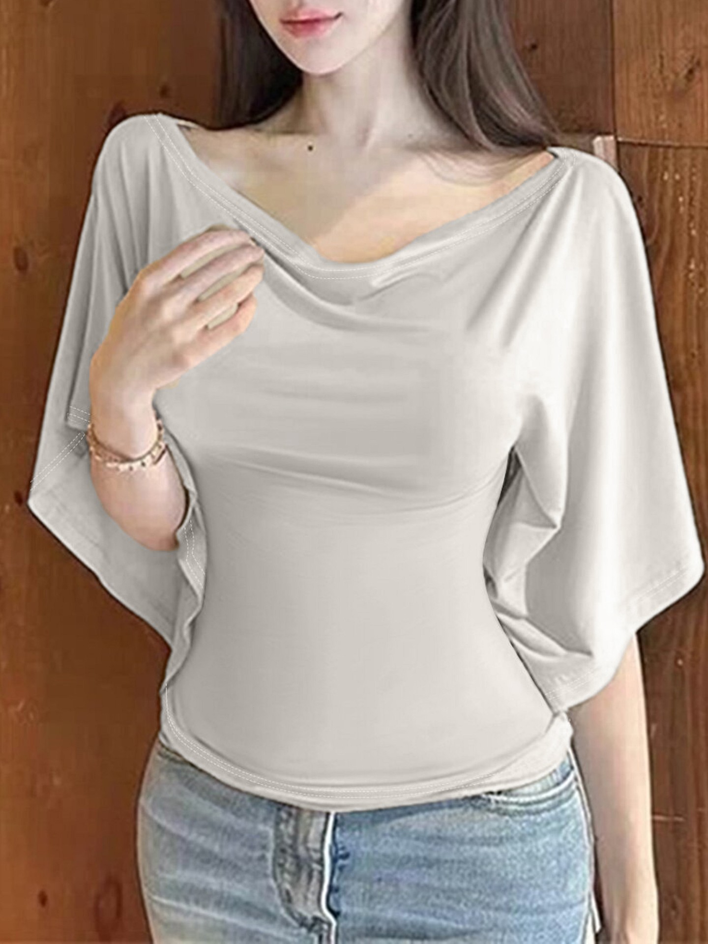 Draped Chill Batwing Top