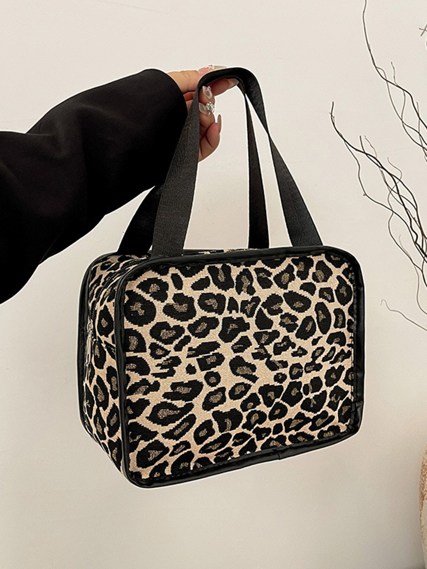 Leopard Print Travel Makeup Bag