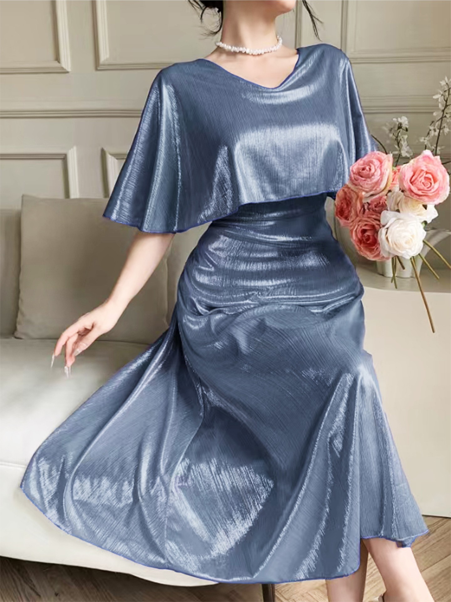 Cape A-Line Dress