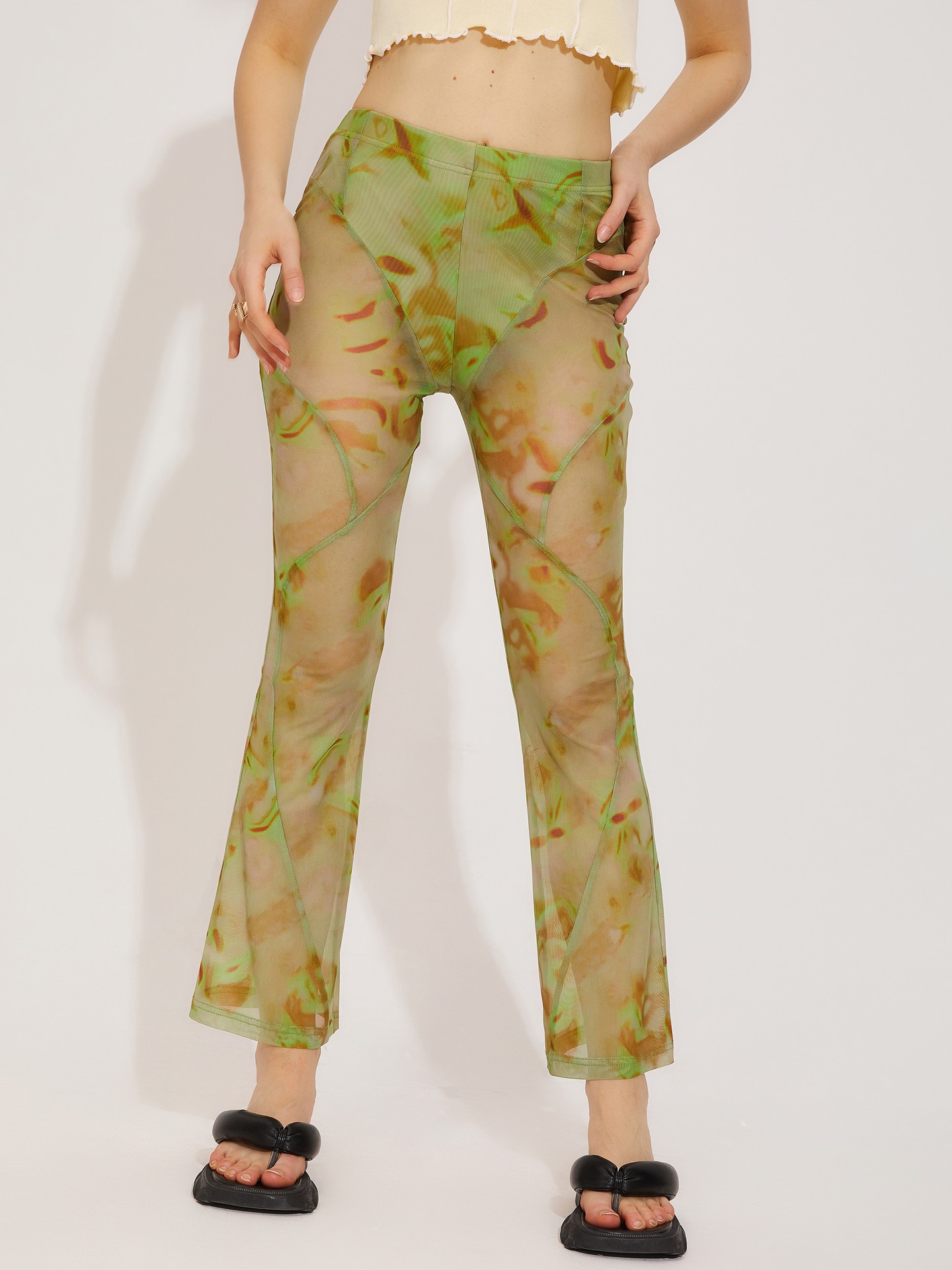 Blocking Flare Leg Pants