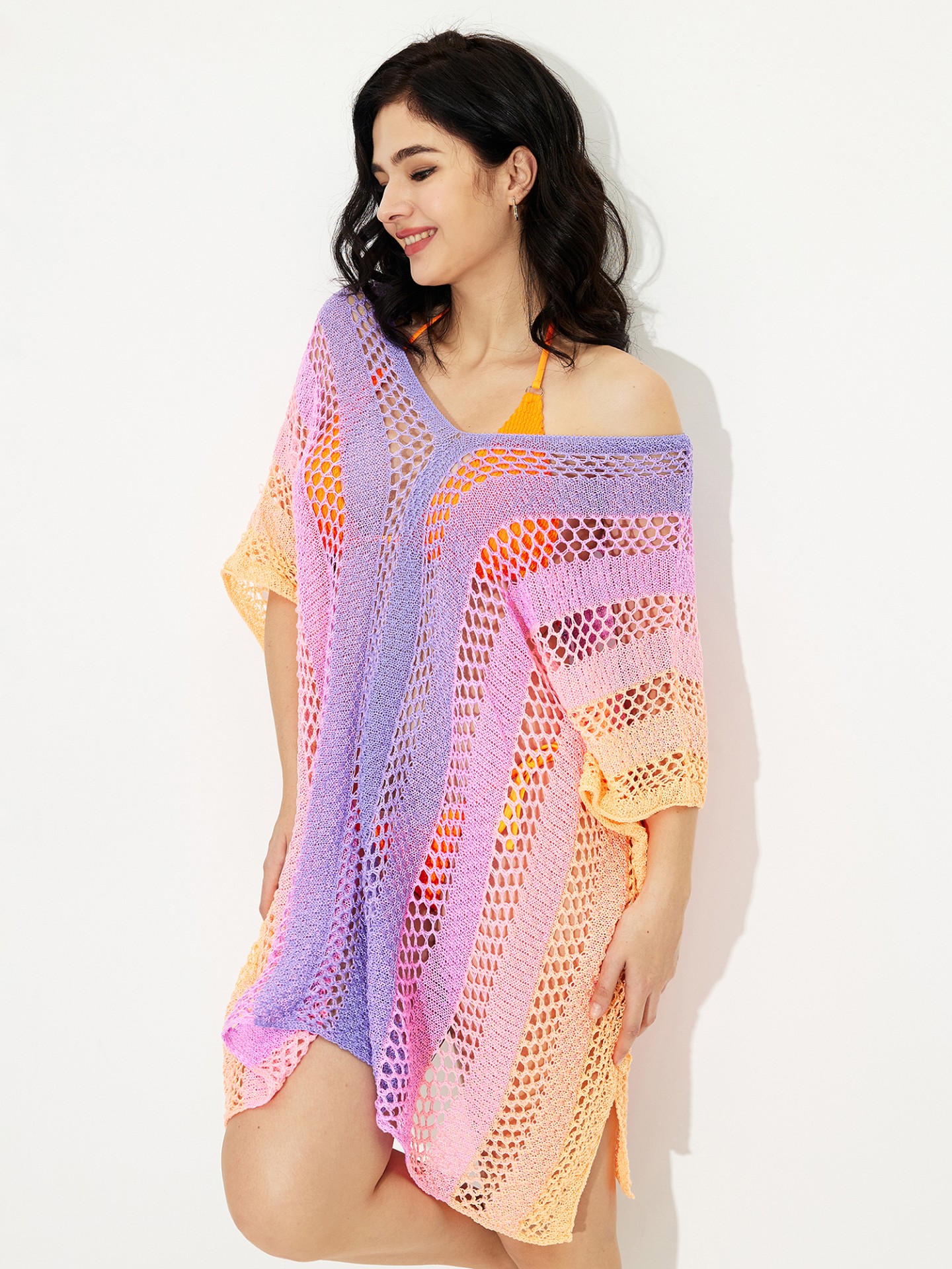 Sunset Beach Crochet Cutout Cover Up