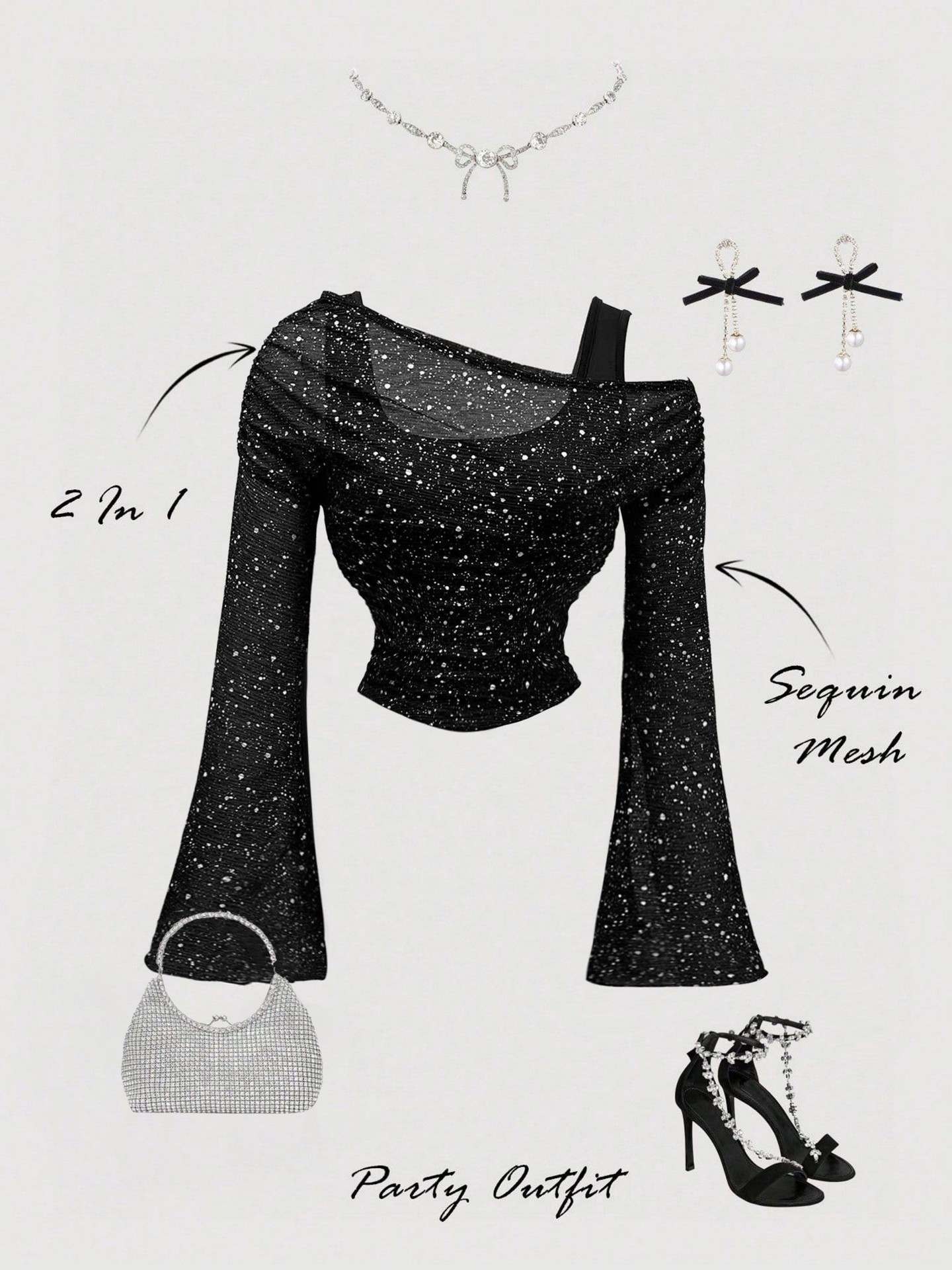 Sparkle Mesh Top For Party