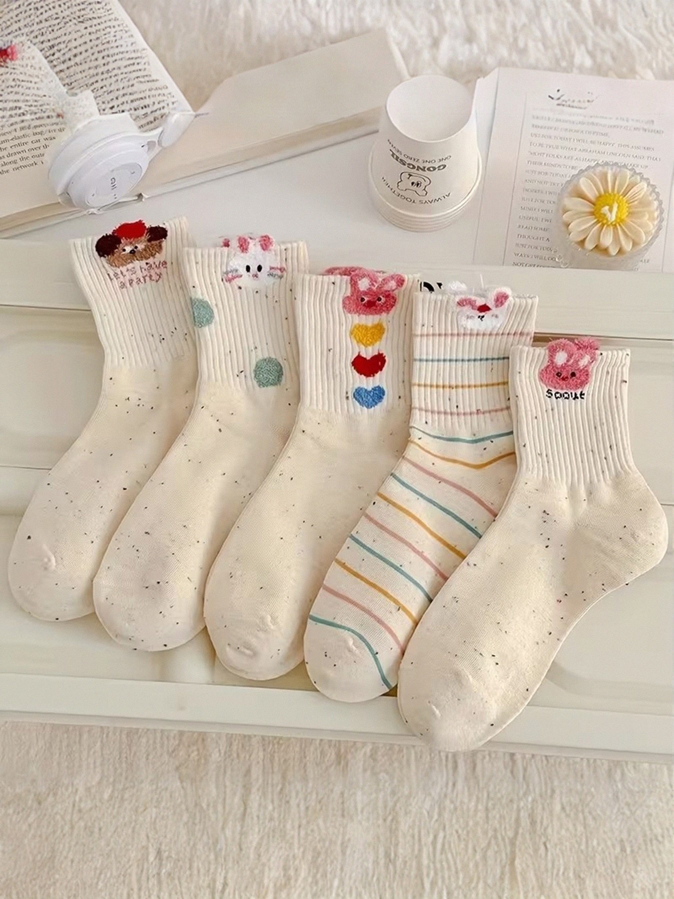 5Pairs Of Animal Print Sock