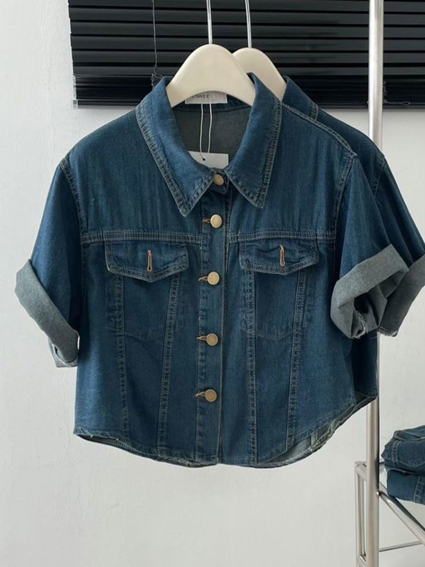 Roll Up Denim Shirt Jacket
