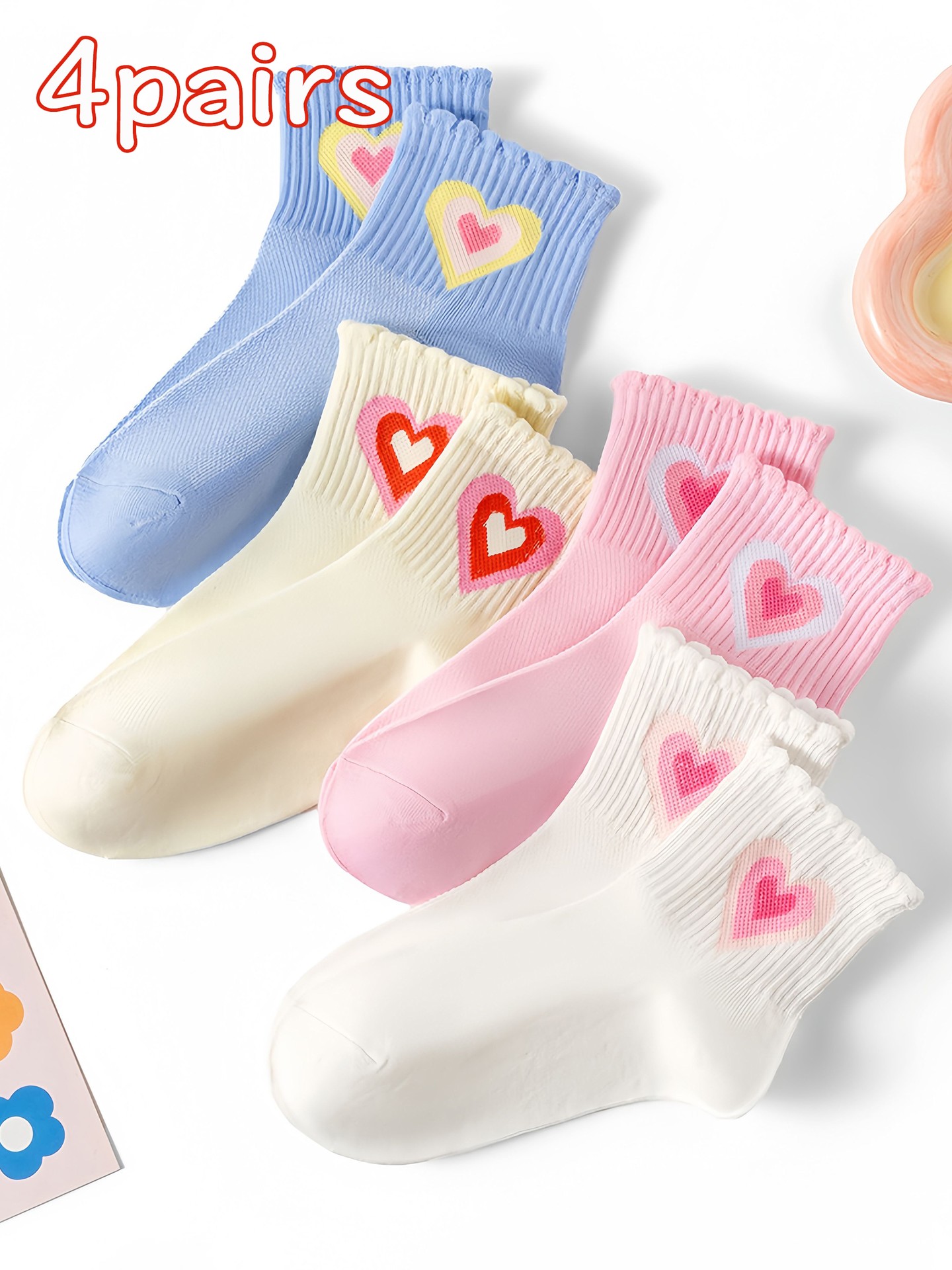 4Pairs Of Heart Sock