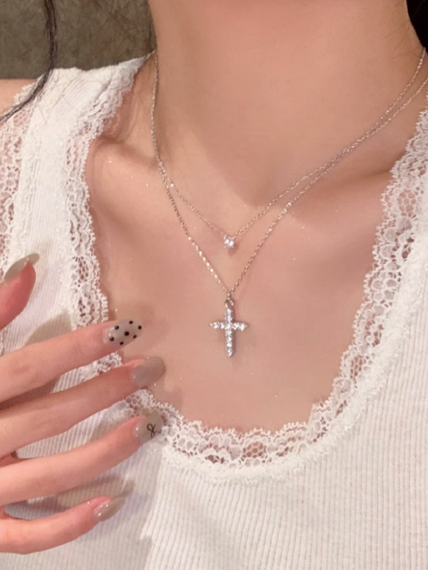 Cross Artificial Jewellery - Multi-Layer Necklace