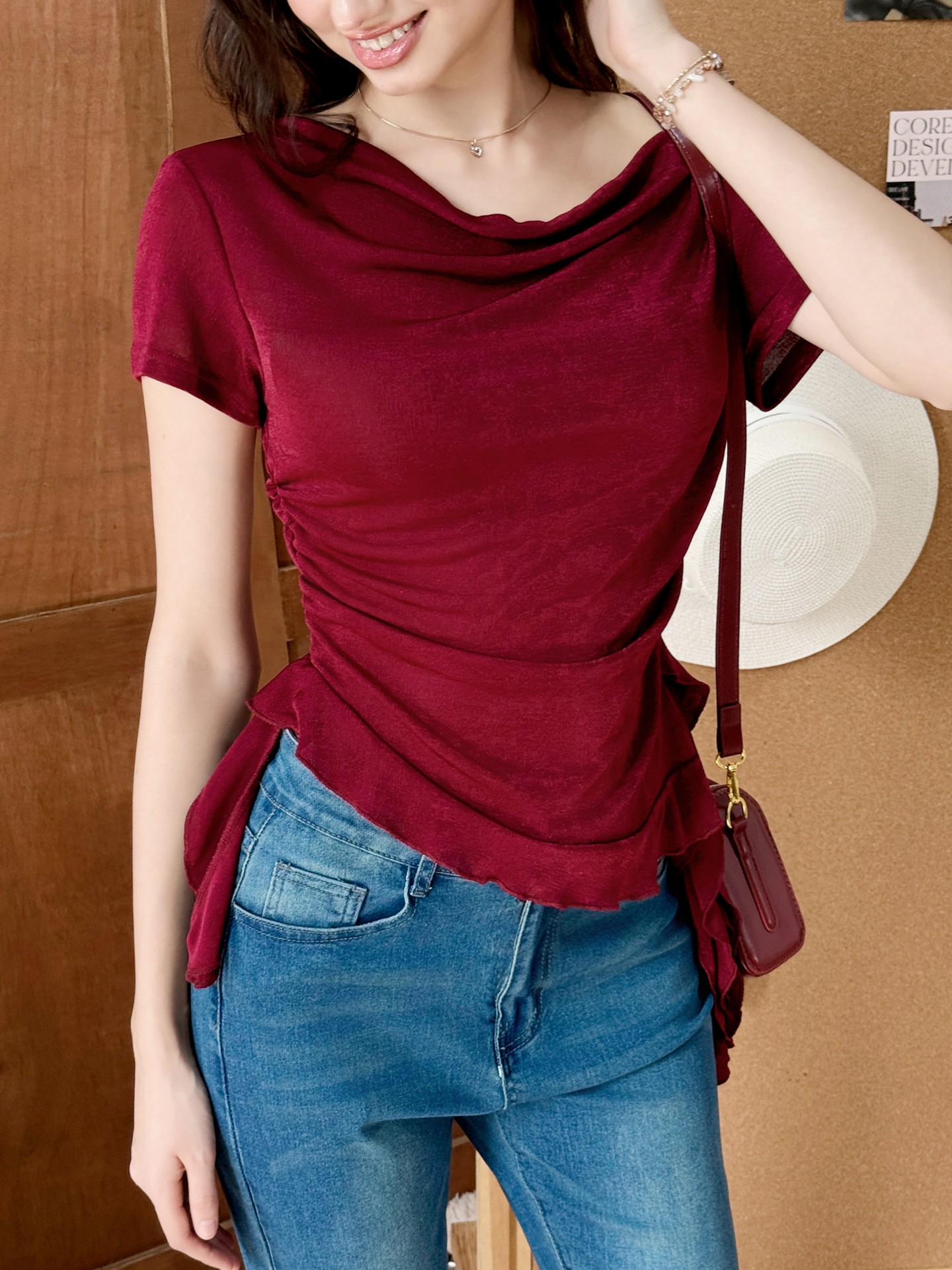 Elegant Fitted Sleeve Ruffle top