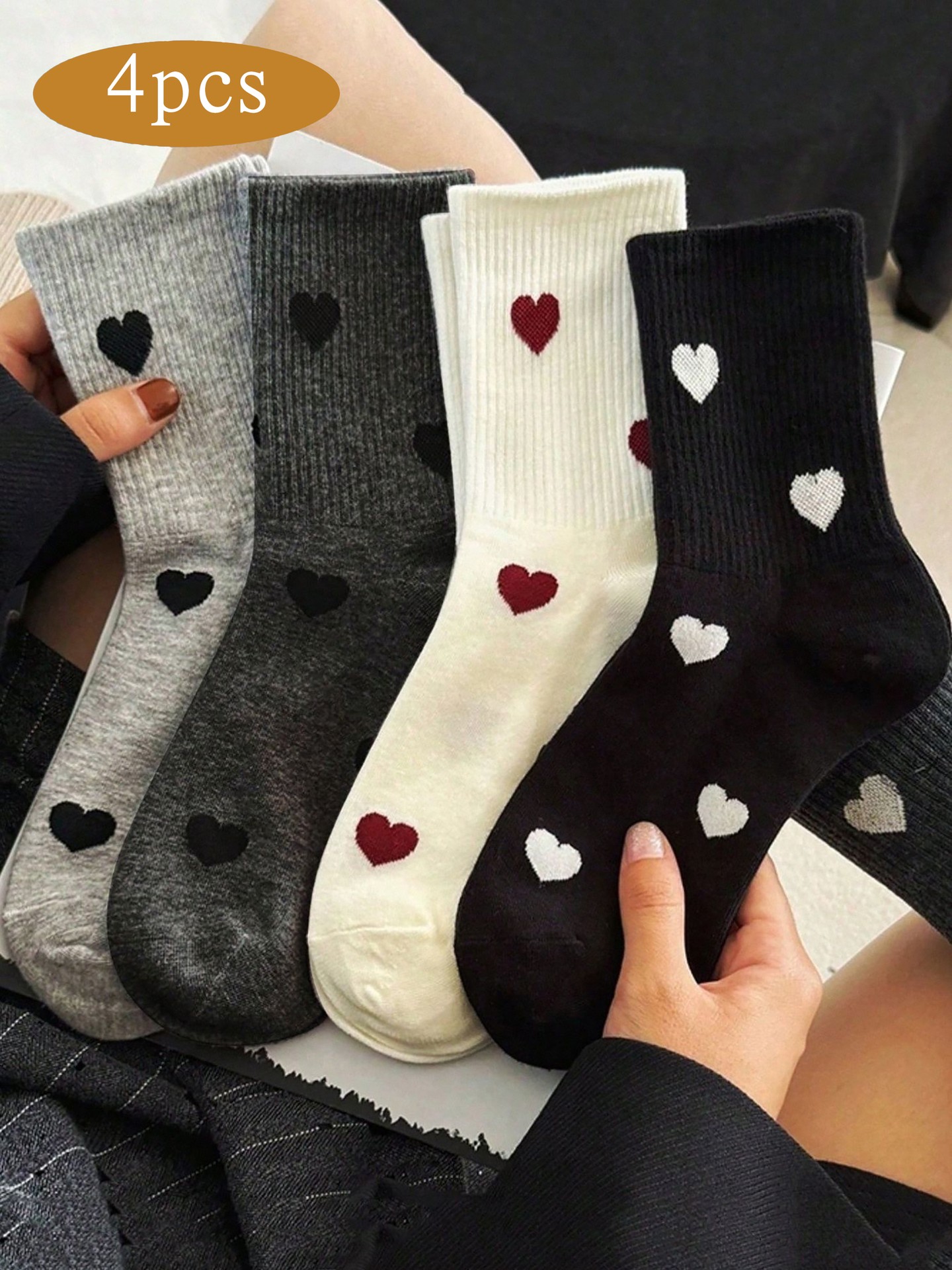 4Pairs Of Heart Sock