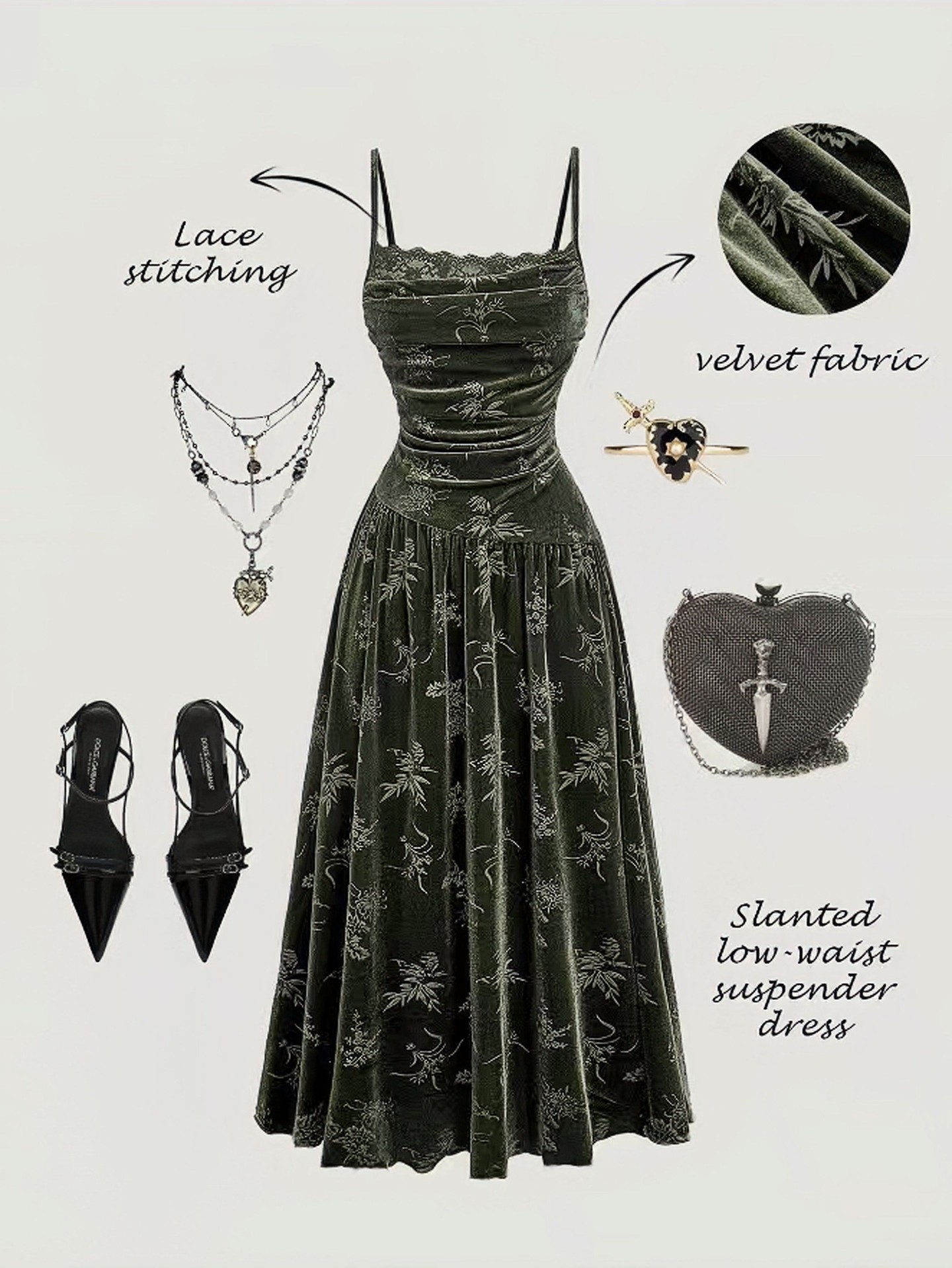 Velvet A-line Dress