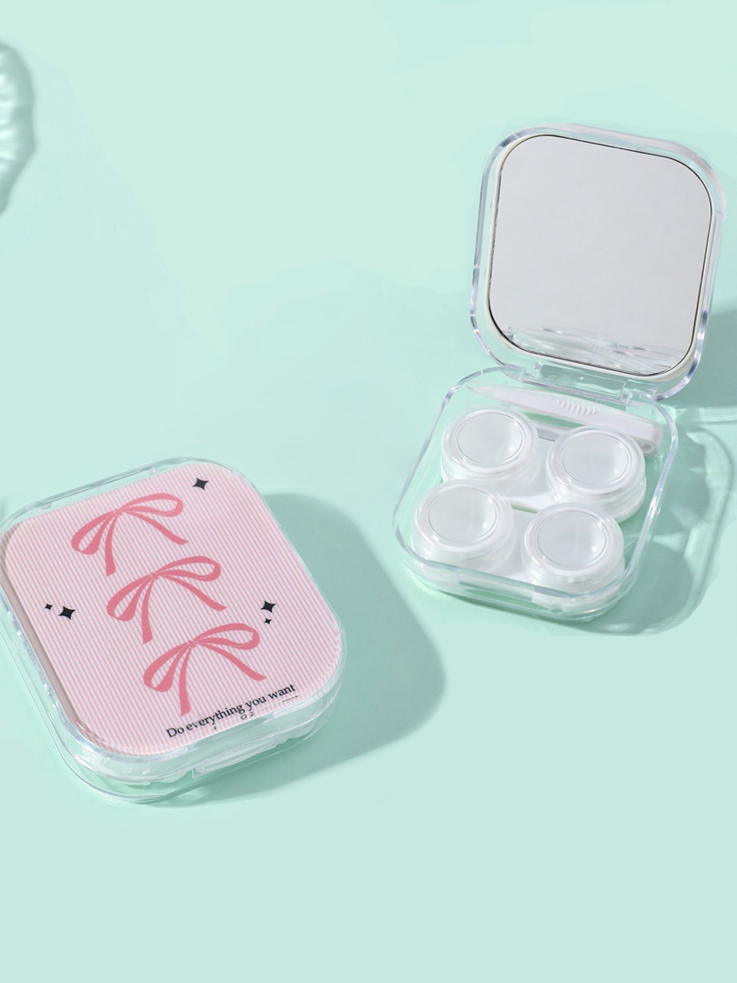 4Pcs Bow Contact Lens Cases Set