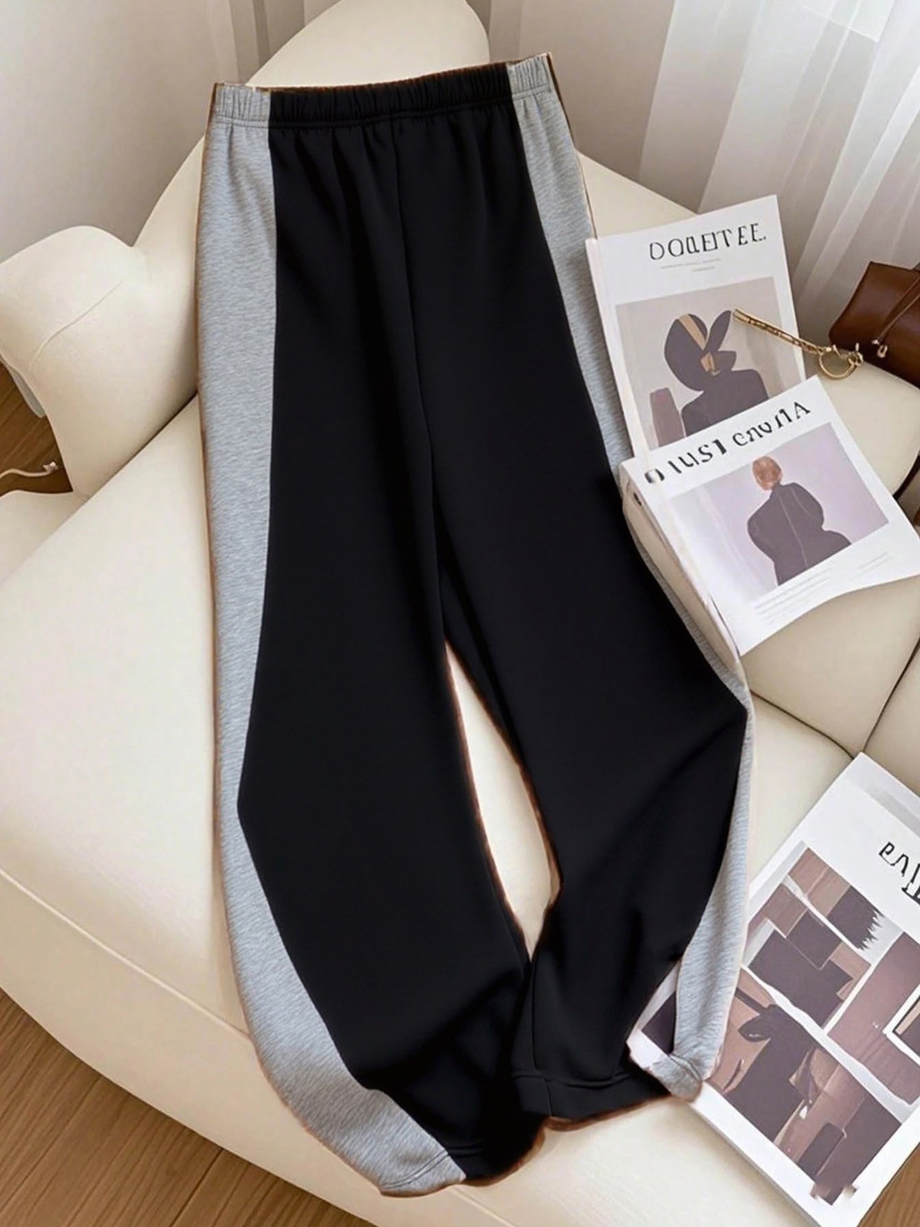 Thickened Color-Blocked Long Pants