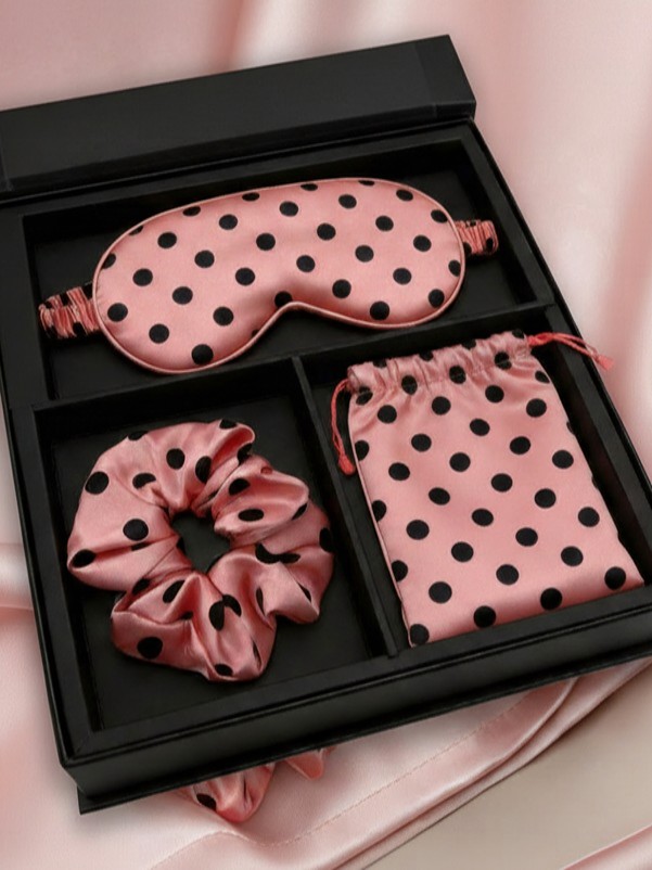 Polka-Dot Satin Eye Mask Set