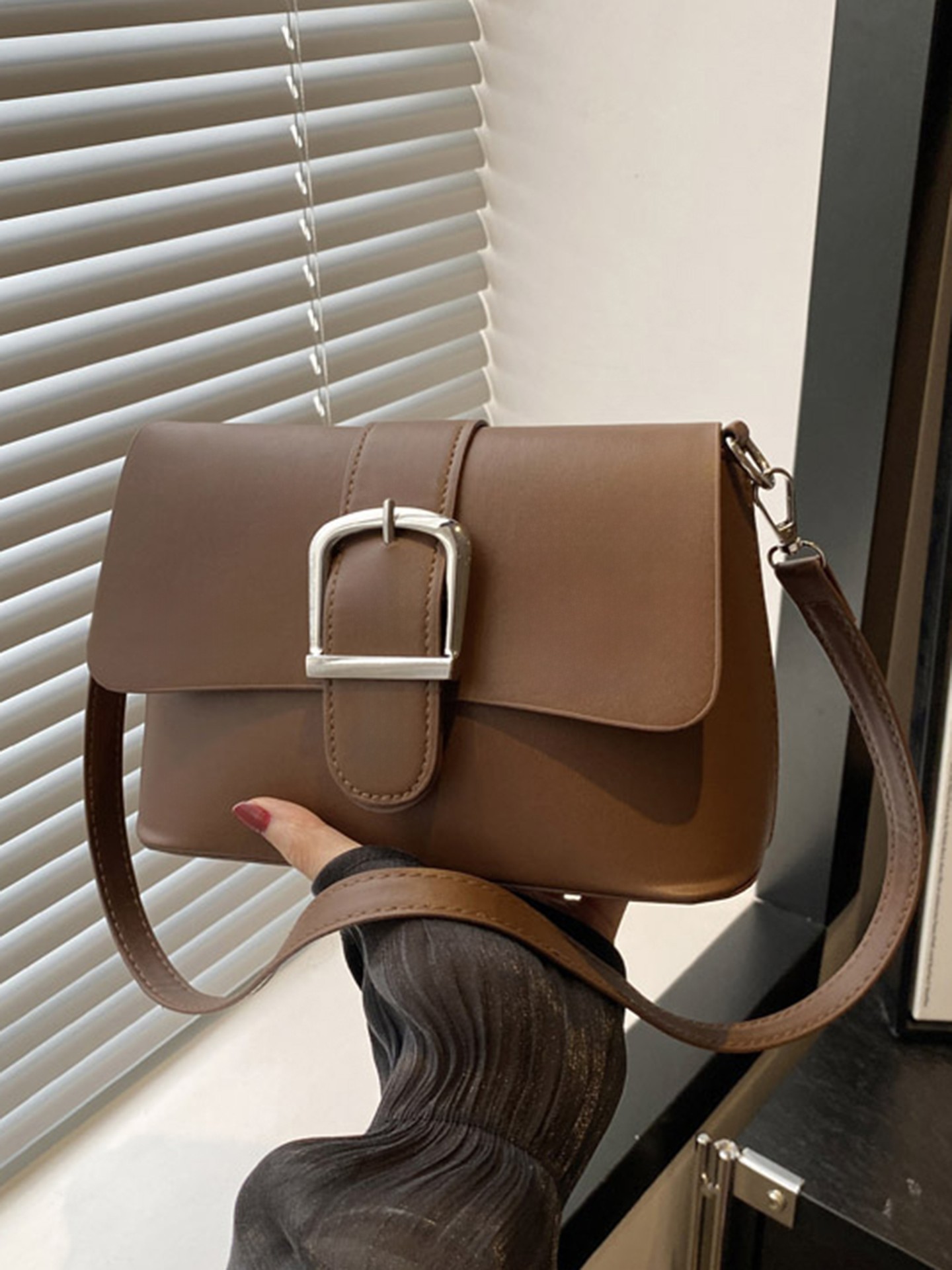 Adjustable Buckle Shoulder Bag