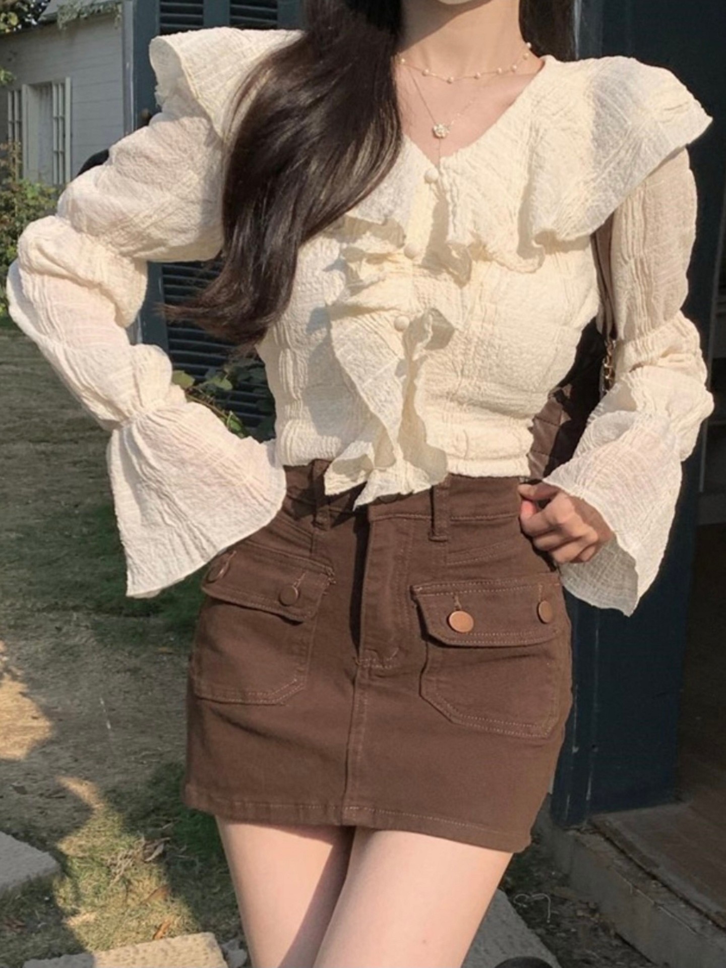 Ruffle Puff Sleeve Top